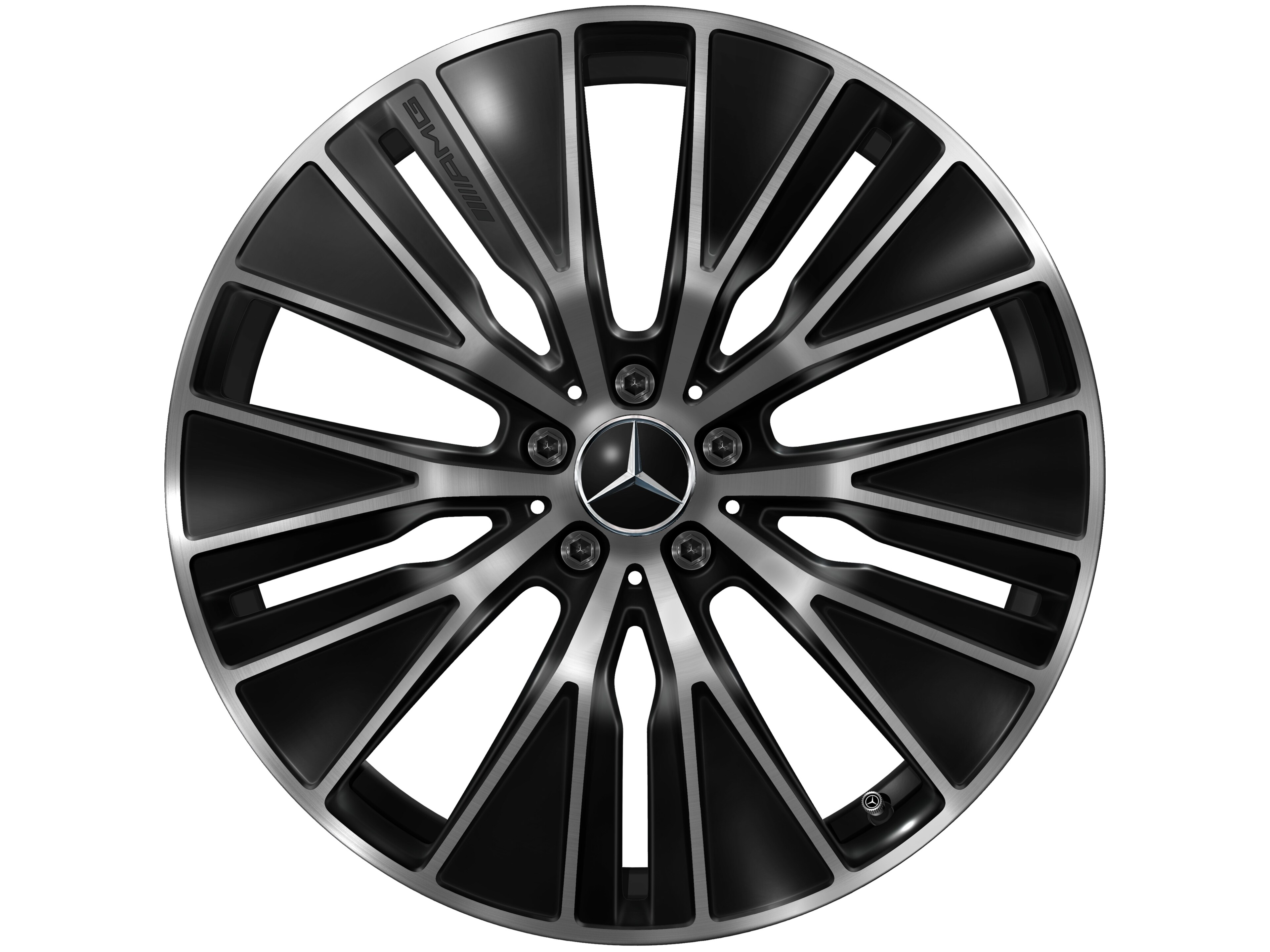AMG Leichtmetallrad, im Y-Speichen-Design, 53,3 cm (21 Zoll), aerodynamisch optimiert - 9,5 J x 21 ET 58,2, schwarz, glanzgedreht