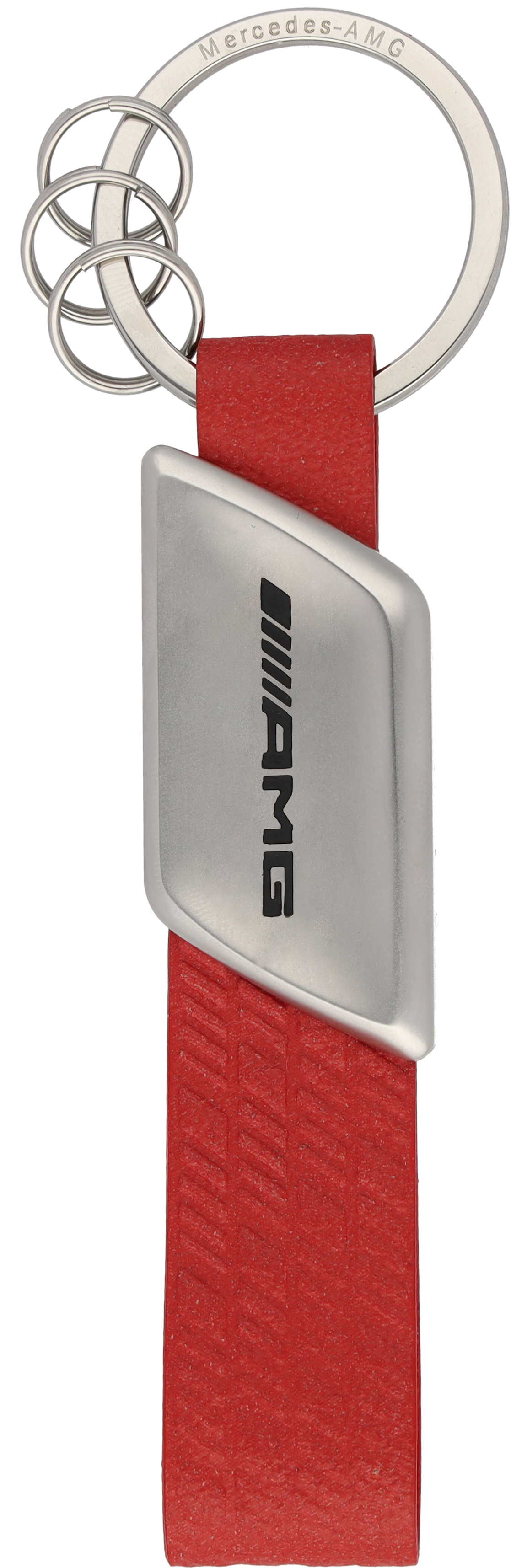 Portachiavi AMG - Rosso / argento, acciaio inox / Pelle di mele (vegan)