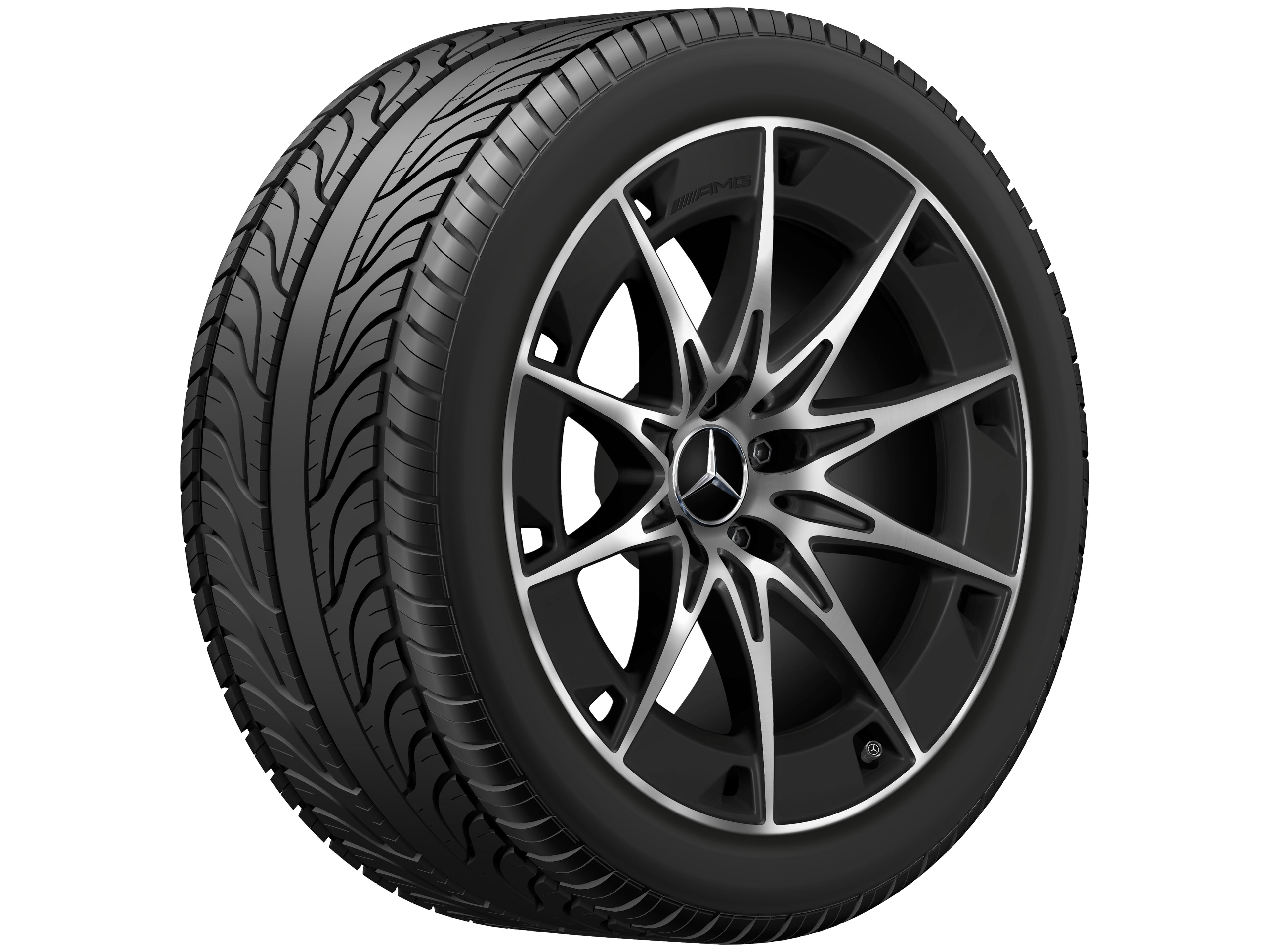 AMG 10-Speichen-Rad, 48,3 cm (19 Zoll) - 9,5 J x 19 ET 19, schwarz matt, glanzgedreht