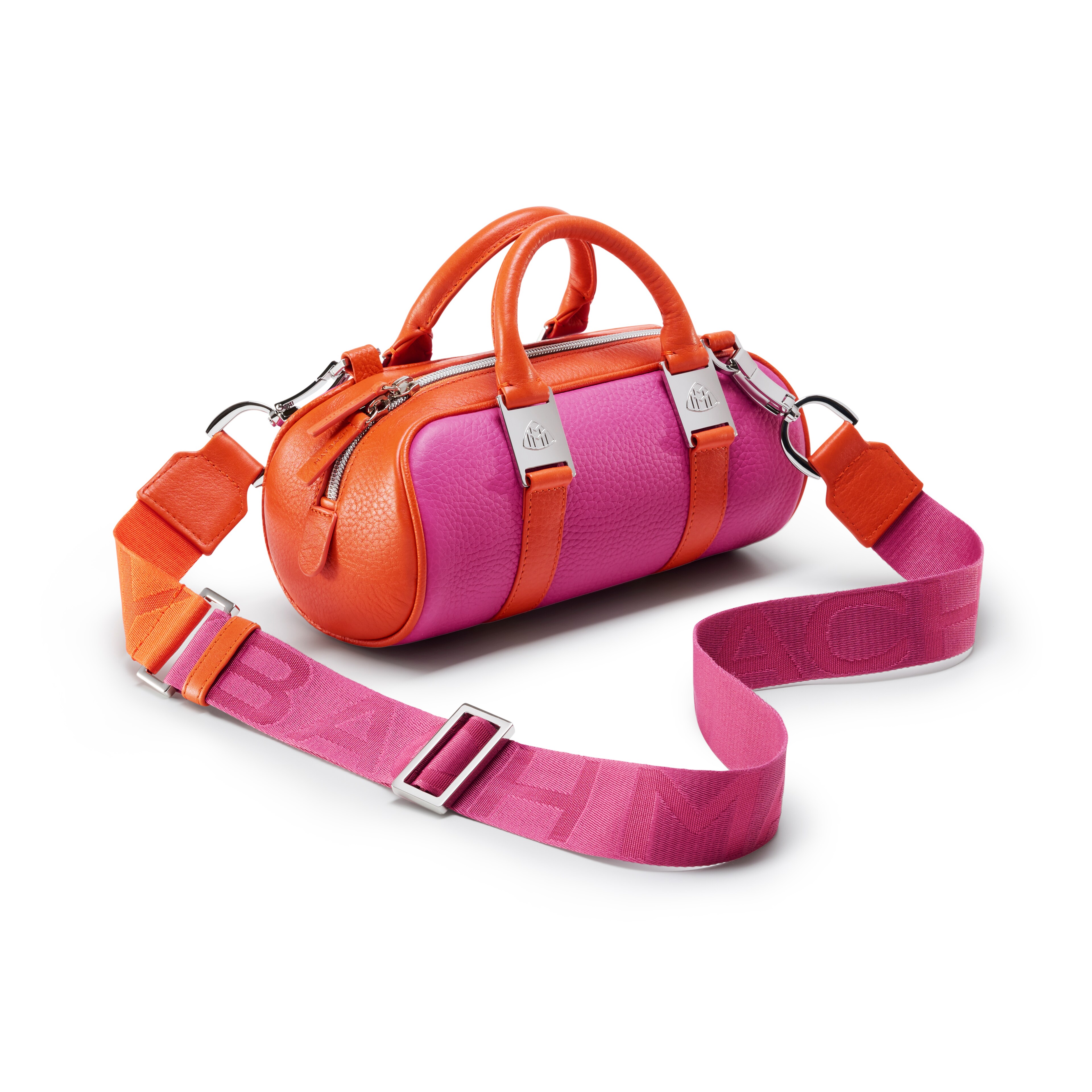 Borsetta da donna, Mercedes-Maybach - rosa intenso / arancione, Pelle