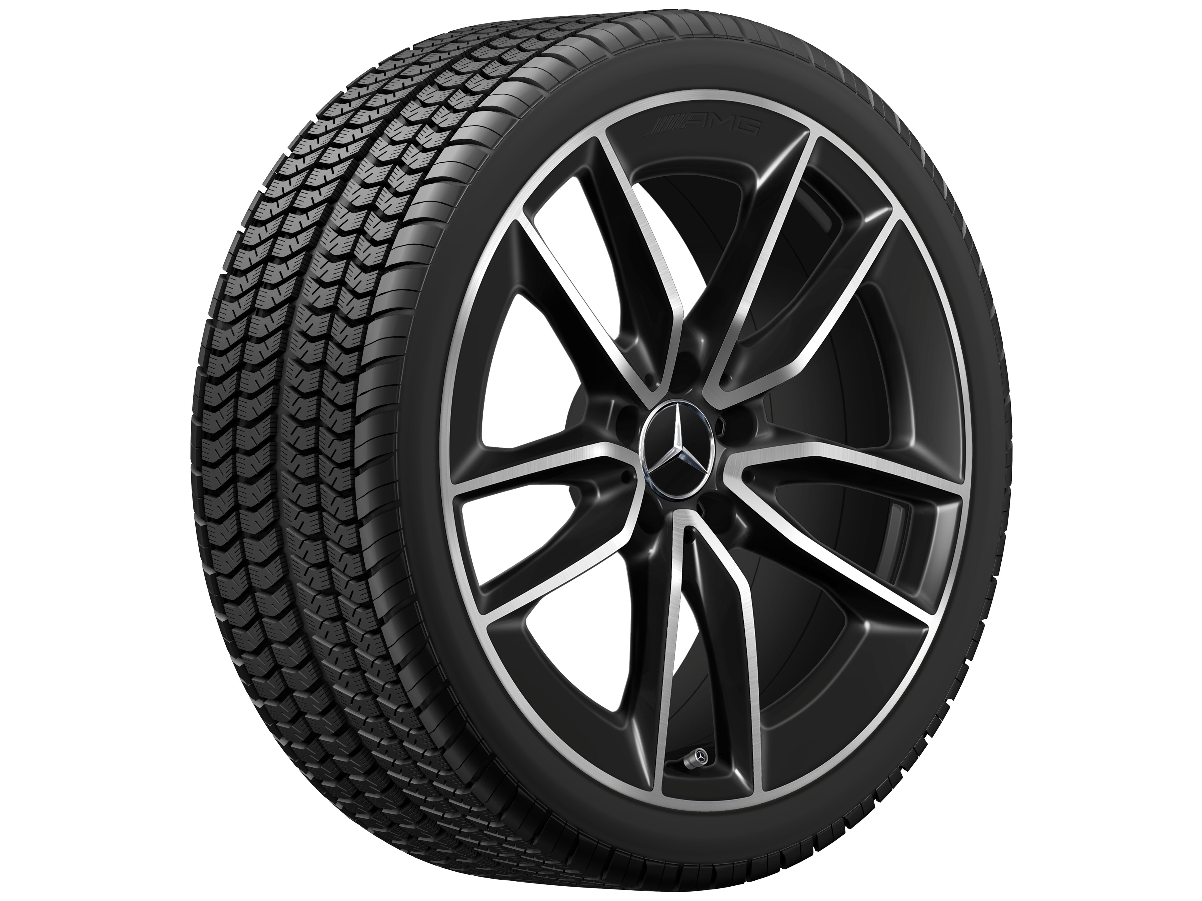 AMG 5-Doppelspeichen-Rad, 48,3 cm (19 Zoll) - 8,5 J x 19 ET 55,2, schwarz, glanzgedreht