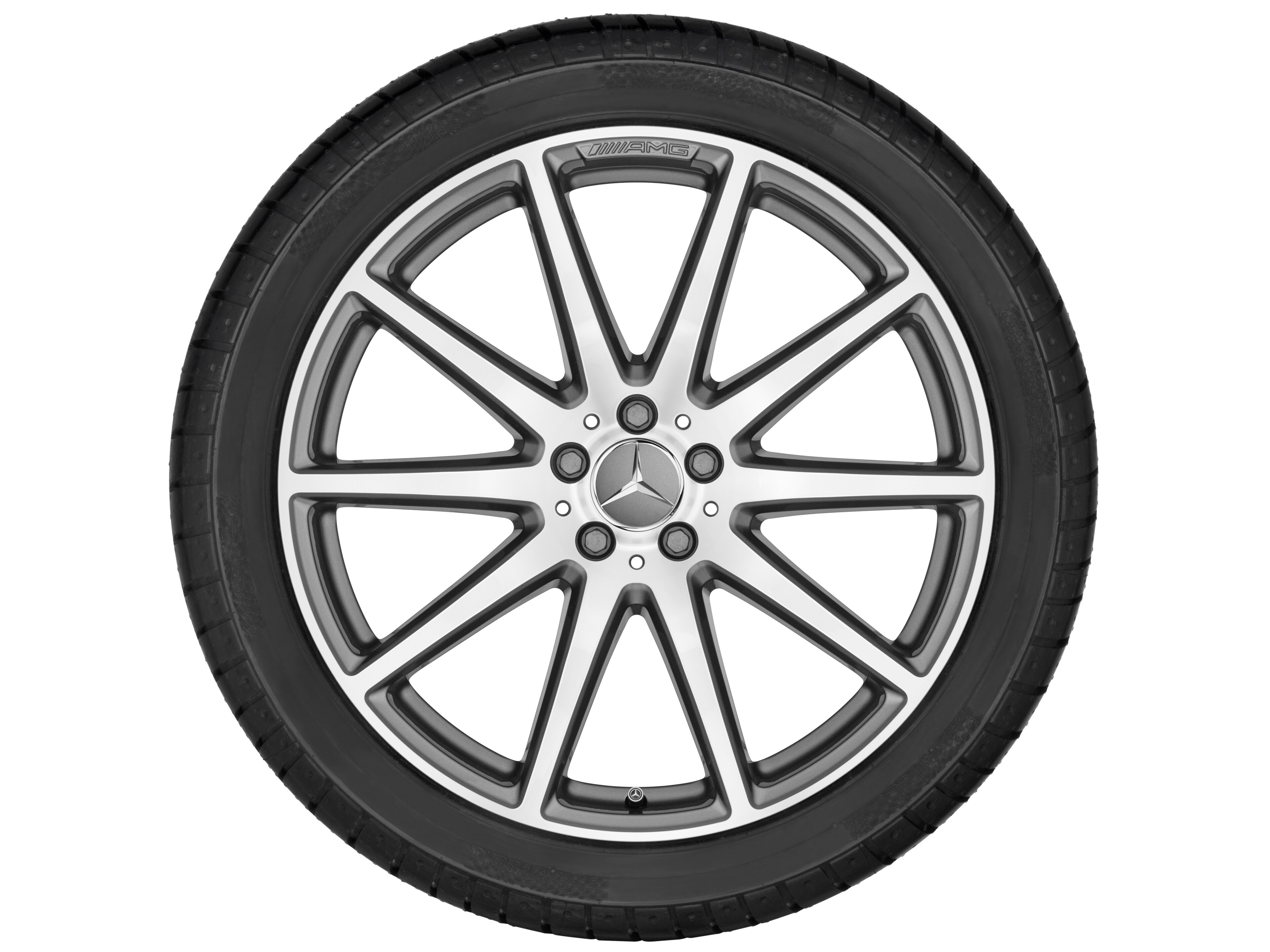 Cerchio a 10 razze AMG, 53,3 cm (21 pollici) - 11,5 J x 21 ET 42, grigio titanio, Tornitura a specchio
