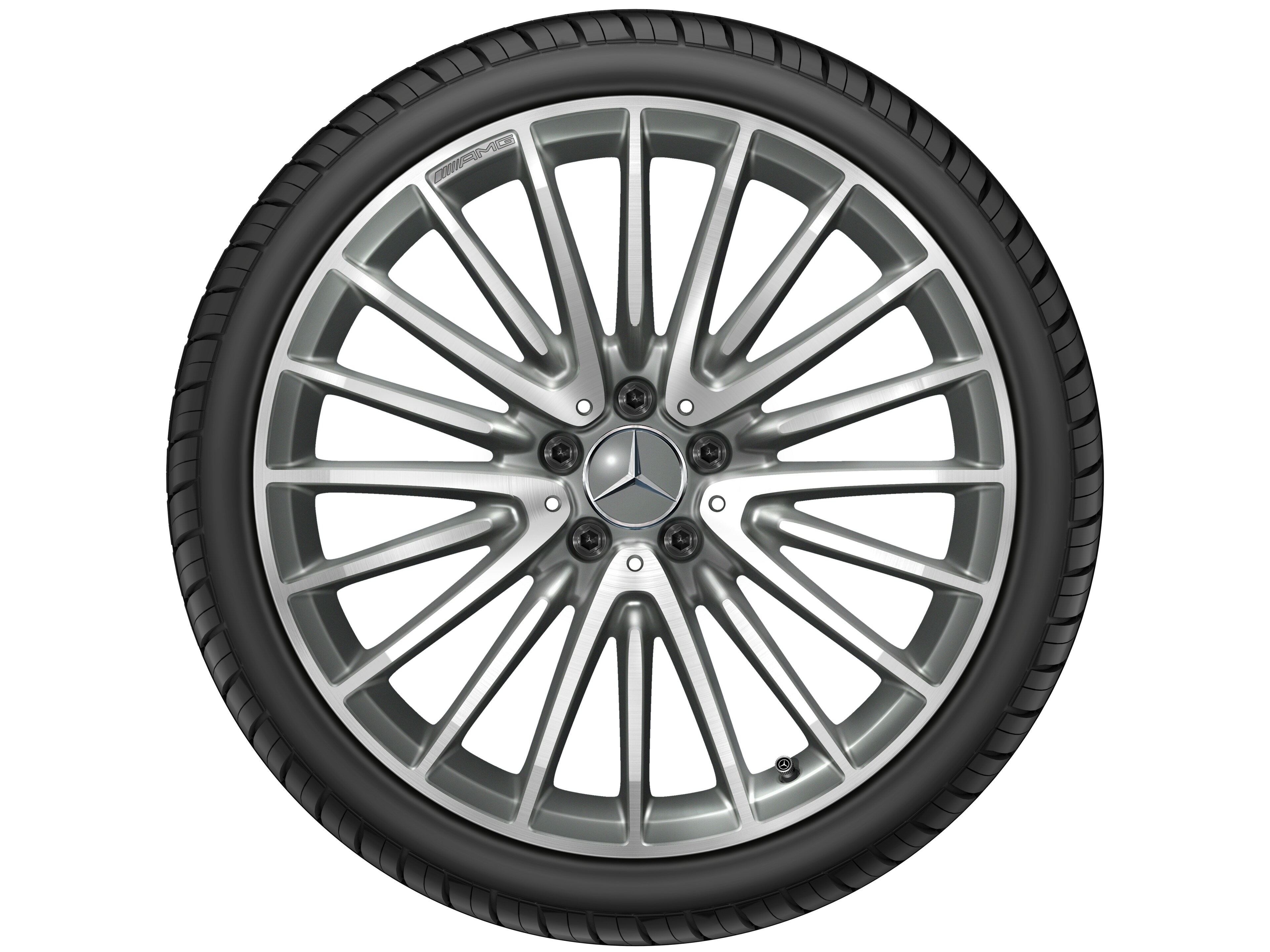 Cerchio a razze AMG, 50,8 cm (20 pollici) - 8 J x 20 ET 10, grigio titanio, Tornitura a specchio