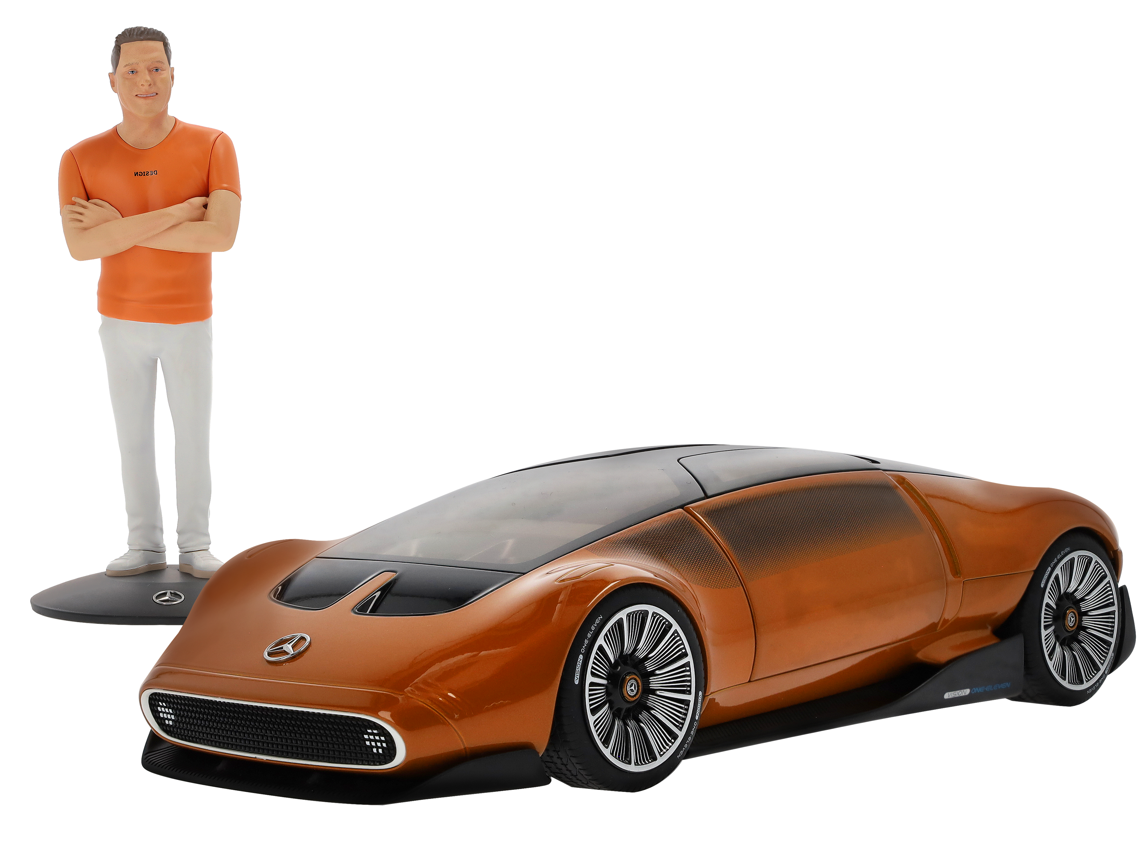 Set Vision One-Eleven con statuetta, Showcar - arancione, NZG, 1:18