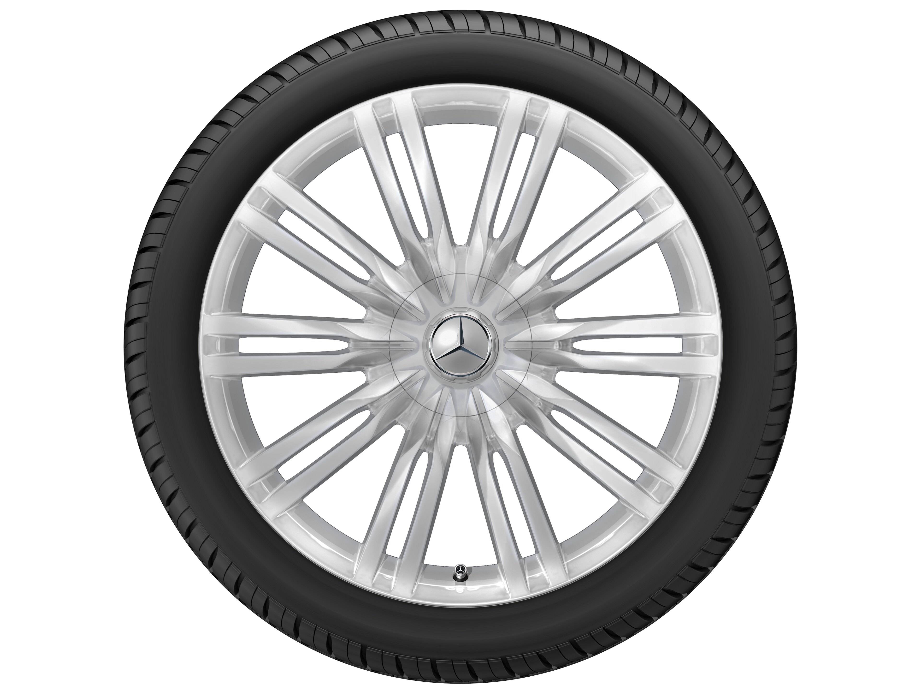 Cerchio a 10 doppie razze, 50,8 cm (20 pollici) - 10 J x 20 ET 48,1, argento, Lucidato