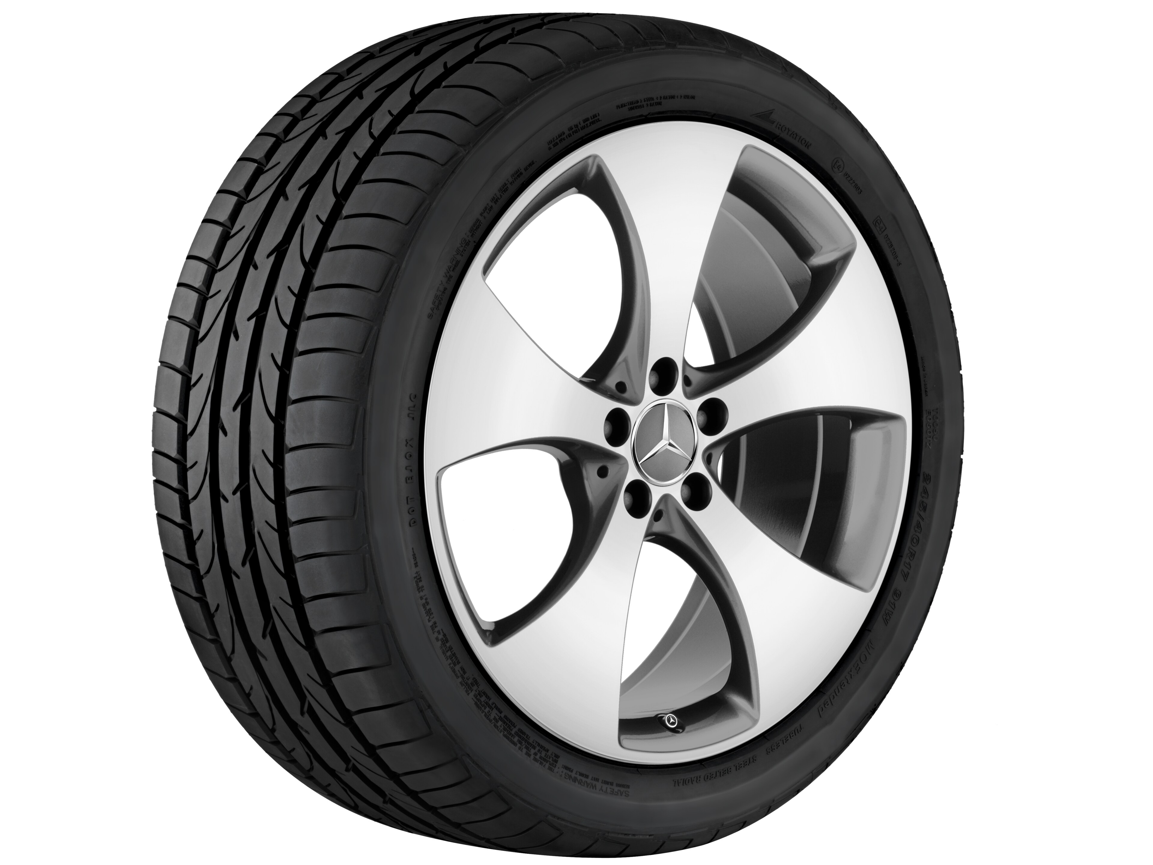 Cerchio a 10 razze, 50,8 cm (20 pollici), con tornitura a specchio - 9 J x 20 ET 57, grigio Himalaya, Tornitura a specchio
