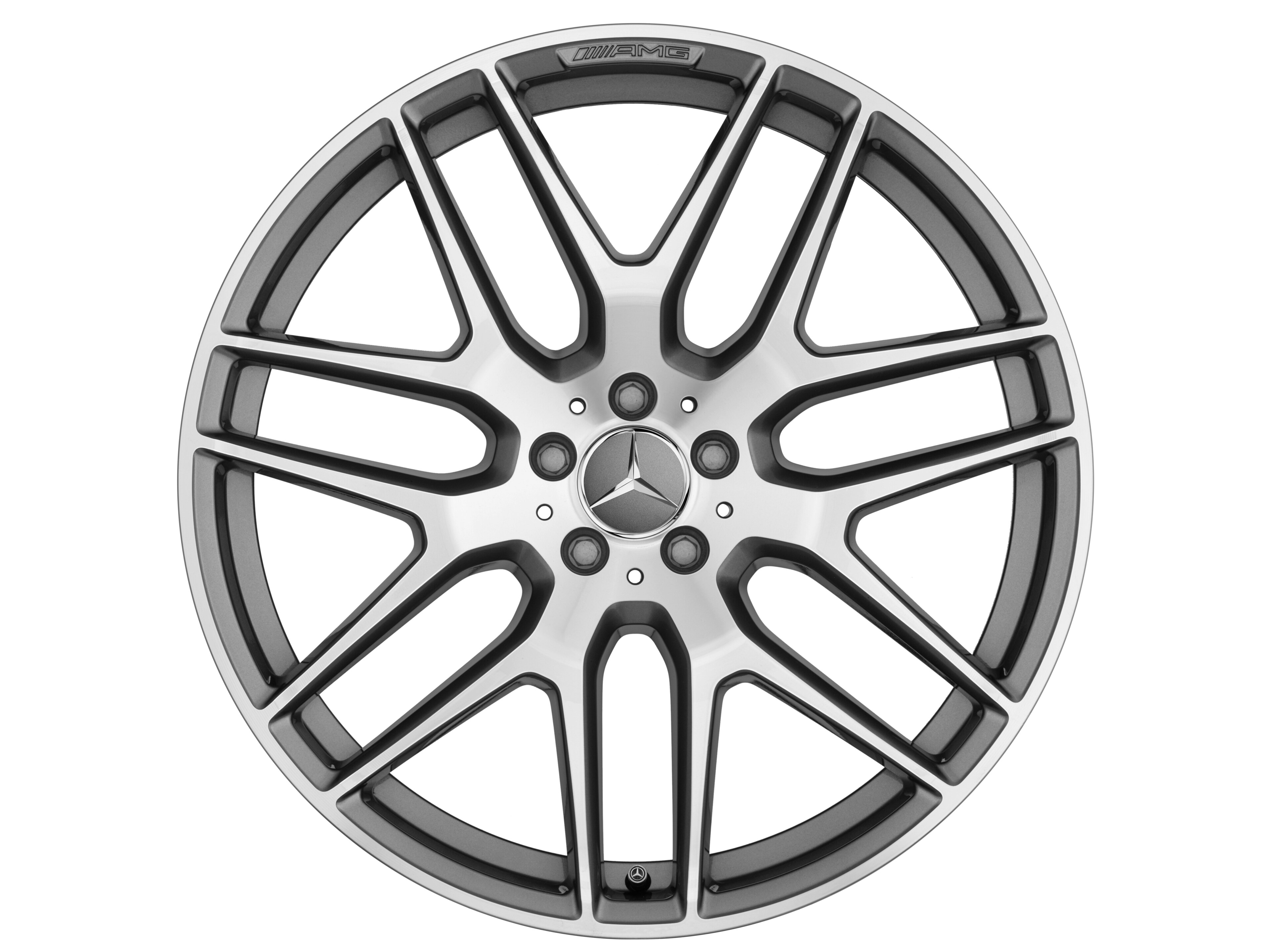 AMG Leichtmetallrad, im Kreuzspeichen-Design, 53,3 cm (21 Zoll) - 10 J x 21 ET 46, titangrau, glanzgedreht