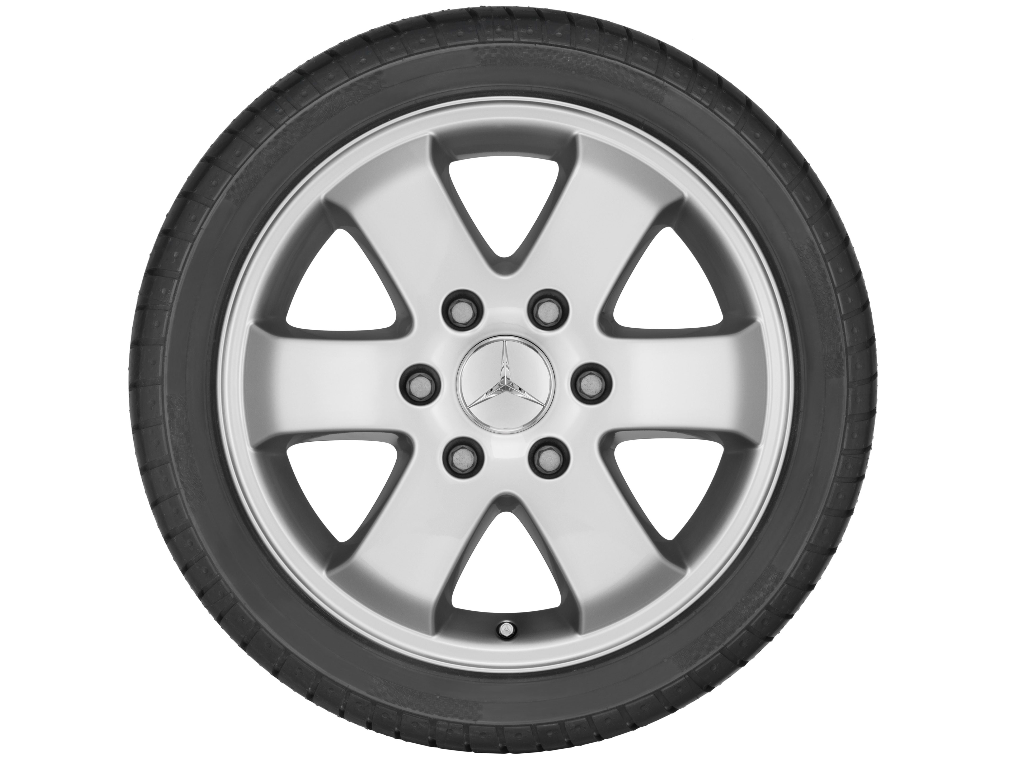 Cerchio a 6 razze, 40,6 cm (16 pollici) - 6,5 J x 16 ET 62, argento brillante