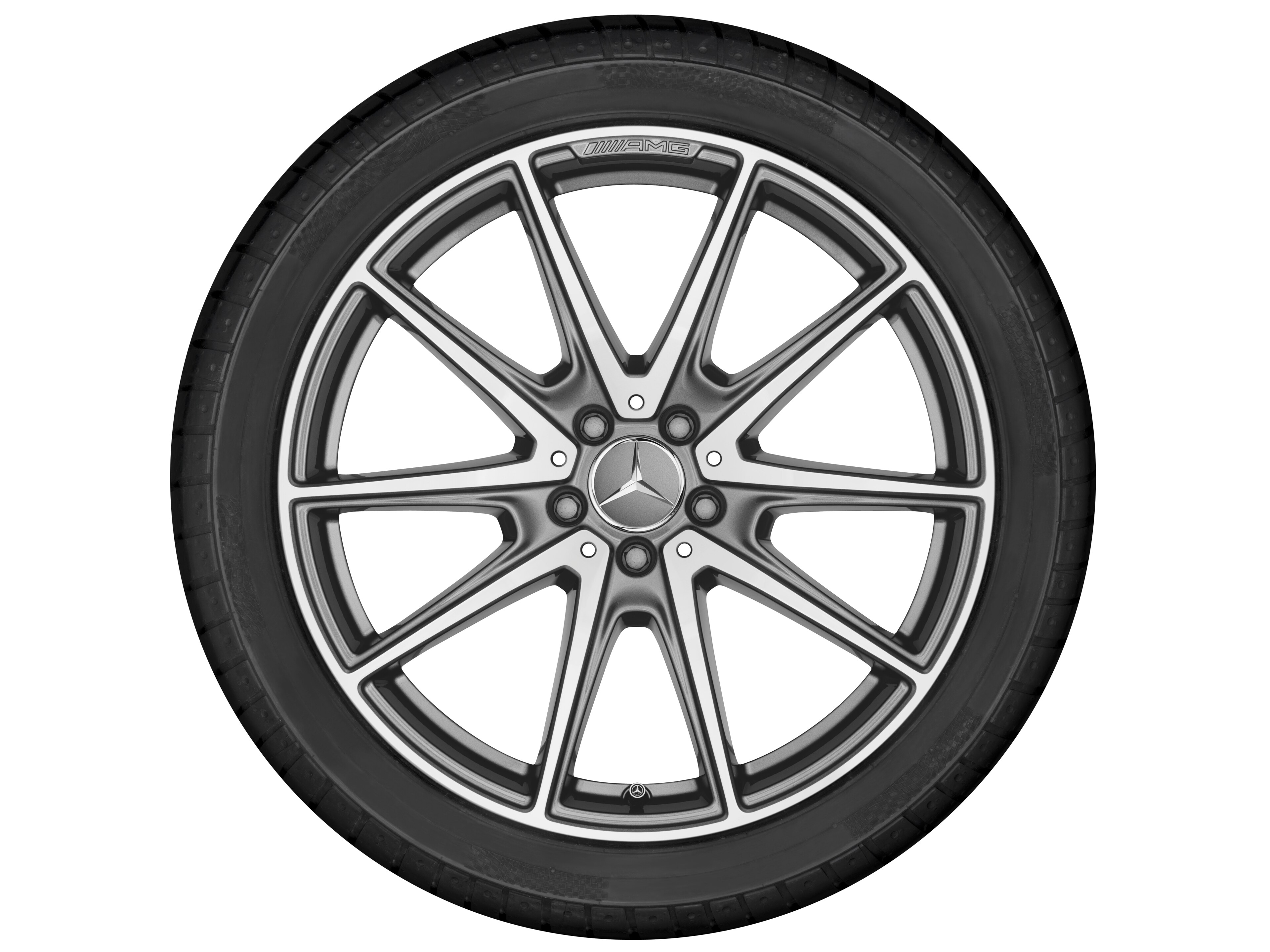 AMG 10-Speichen-Rad, 50,8 cm (20 Zoll) - 9,5 J x 20 ET 38, titangrau, glanzgedreht
