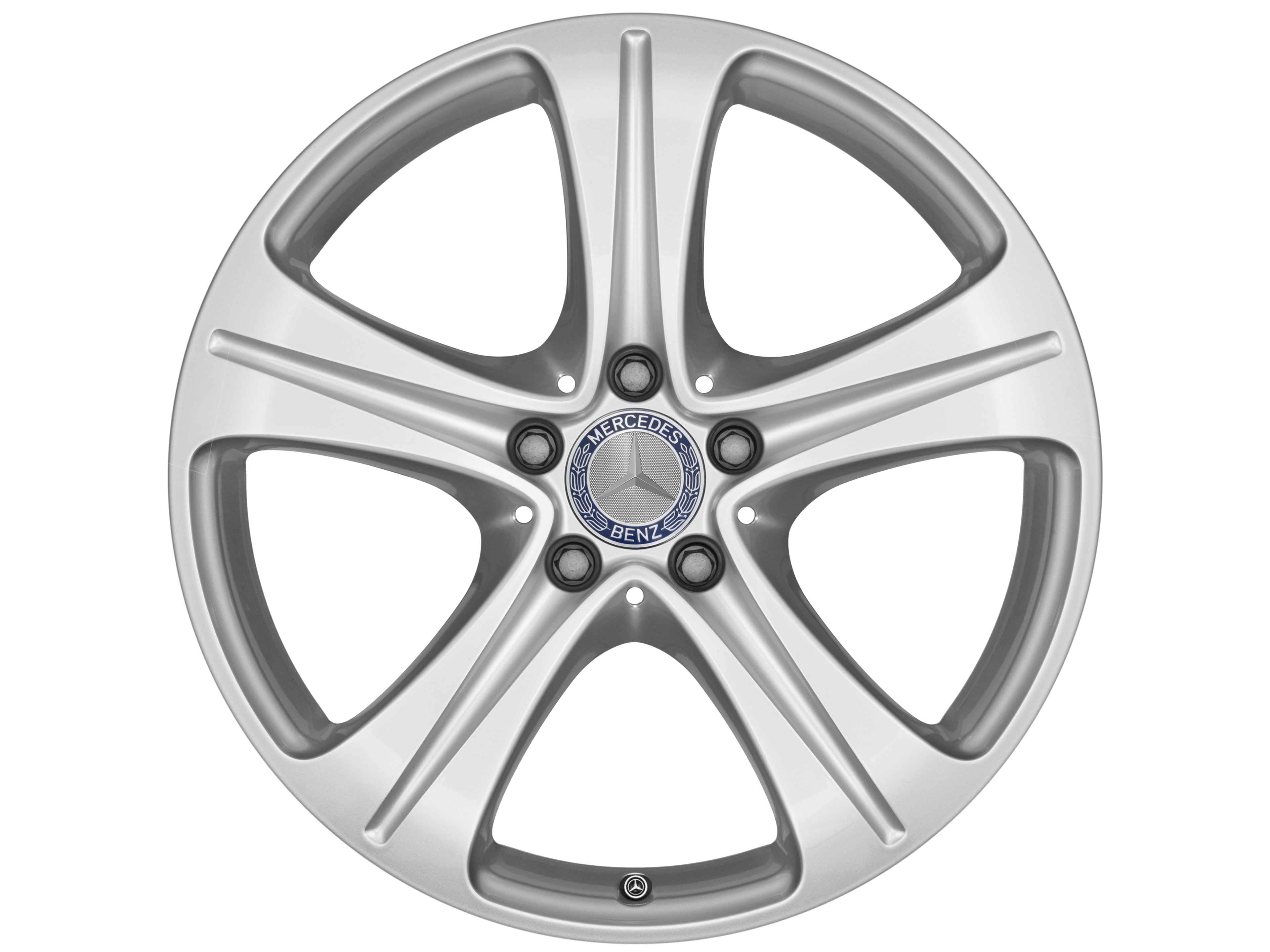 Cerchio a 5 razze, 45,7 cm (18 pollici) - 8 J x 18 ET 43, argento vanadio, verniciato