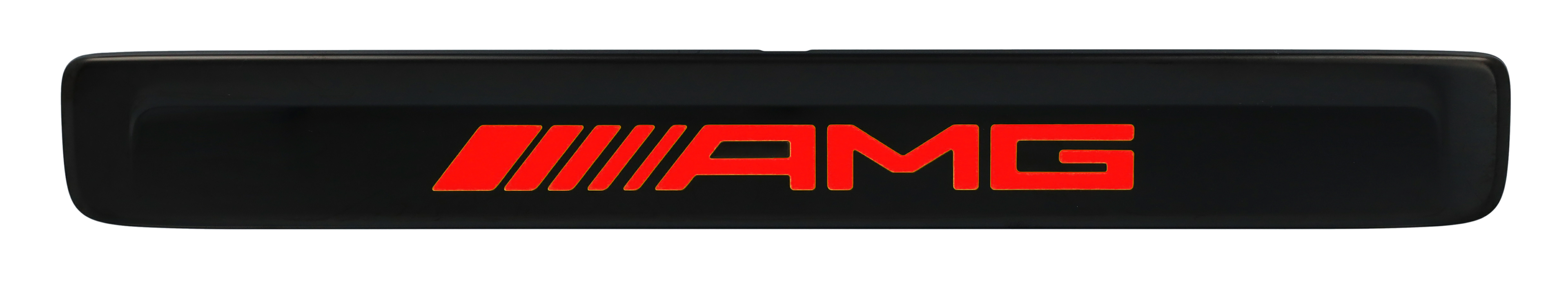 Copertura sostituibile per modanatura di accesso illuminata, AMG, lato anteriore, 2x - acciaio inox, colore nero / Rosso