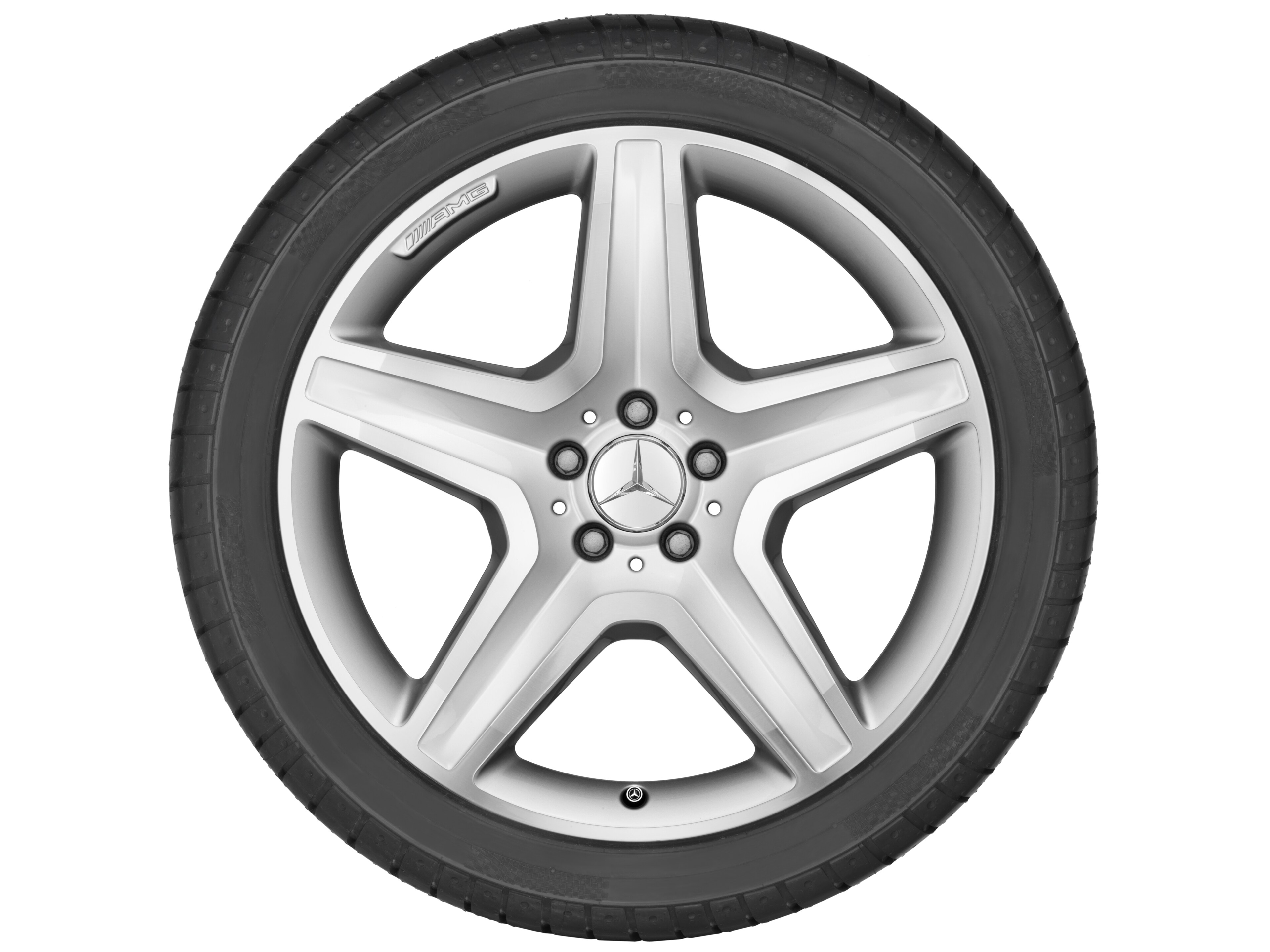 Cerchio a 5 razze AMG, 50,8 cm (20 pollici) - 9 J x 20 ET 57, argento, Tornitura a specchio
