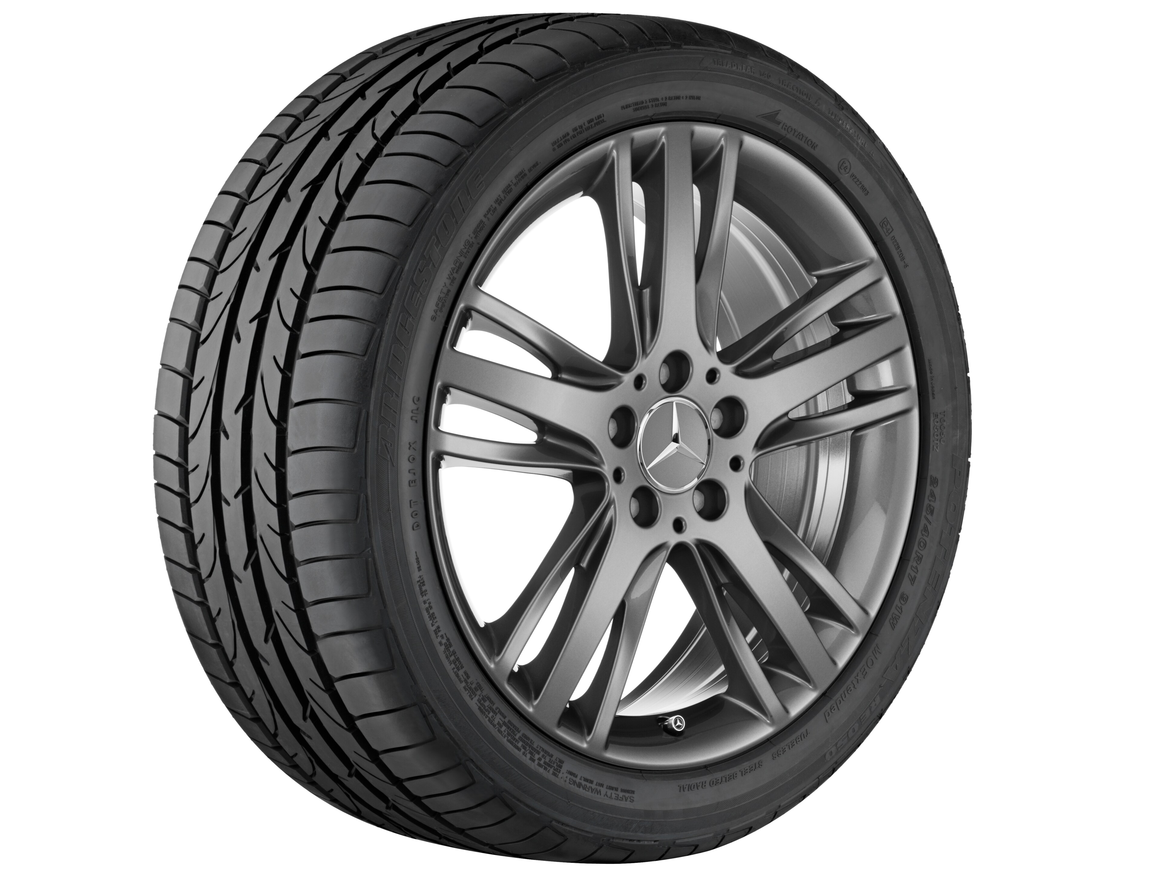 Cerchio a 5 triple razze, 45,7 cm (18 pollici) - 7,5 J x 18 ET 52, grigio tremolite metallizzato, verniciato