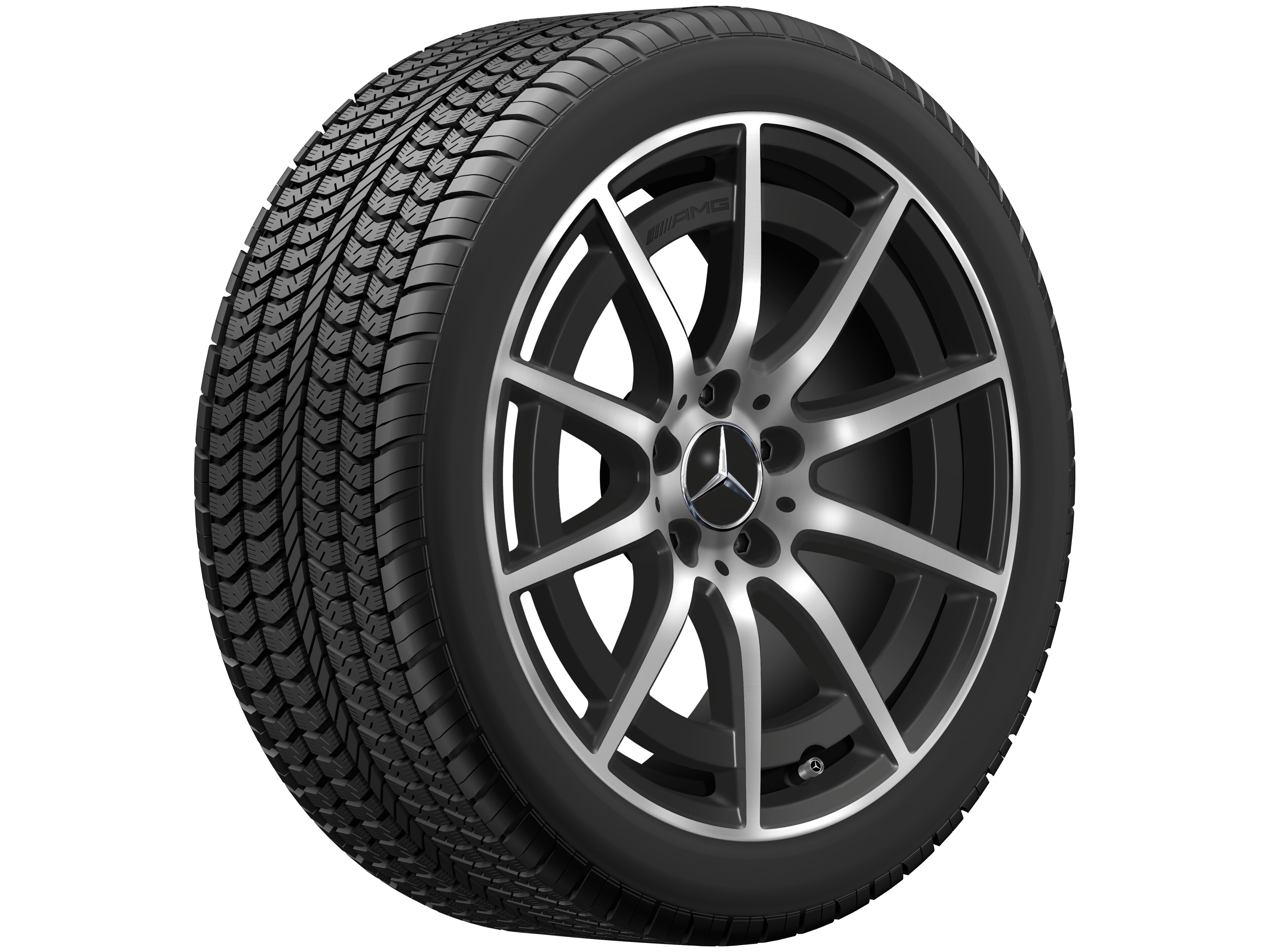 Cerchio a 10 razze AMG, 45,7 cm (18 pollici) - 8,5 J x 18 ET 46, nero opacizzato, Tornitura a specchio