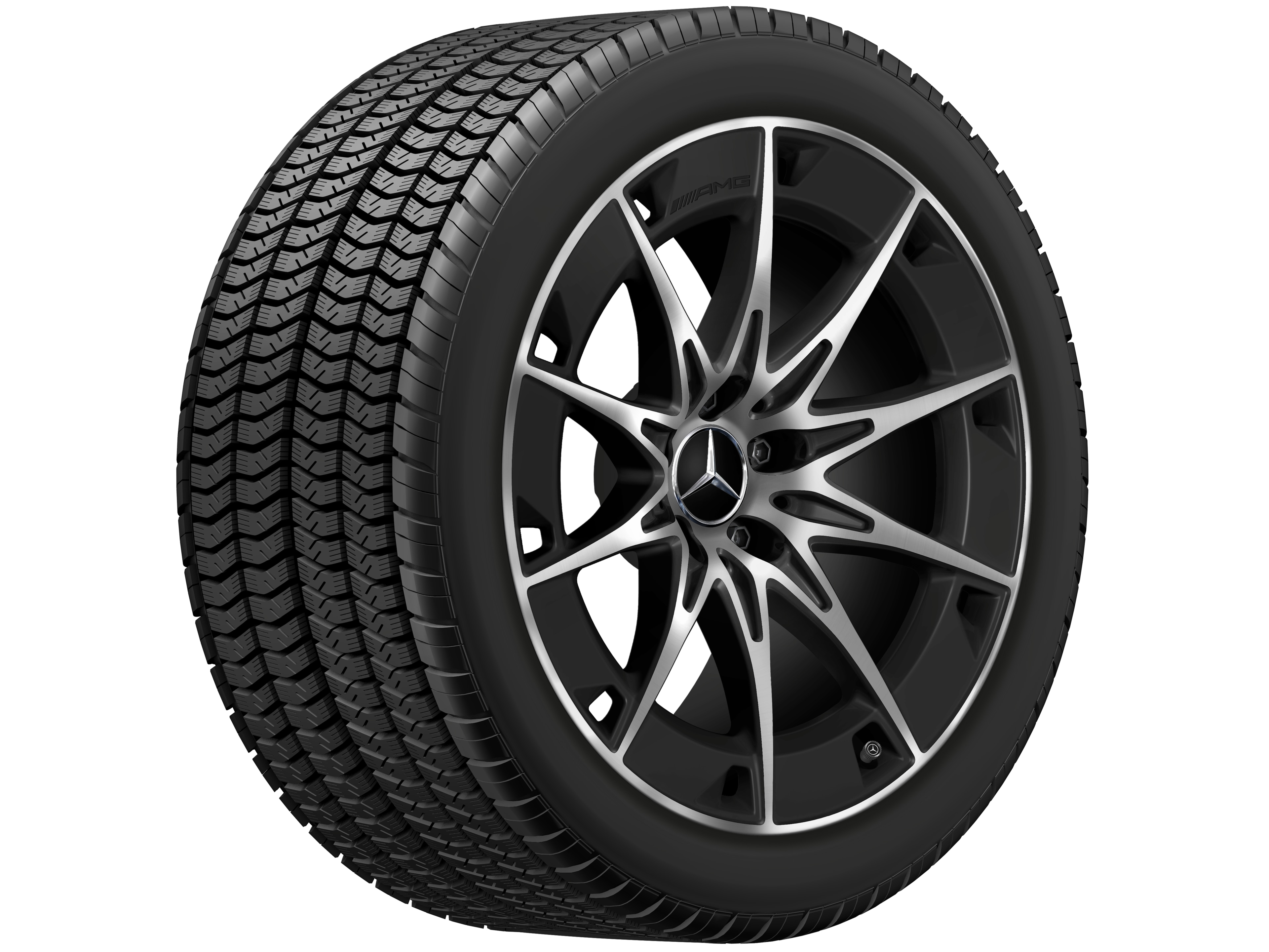 AMG 10-Speichen-Rad, 48,3 cm (19 Zoll) - 9,5 J x 19 ET 19, schwarz matt, glanzgedreht