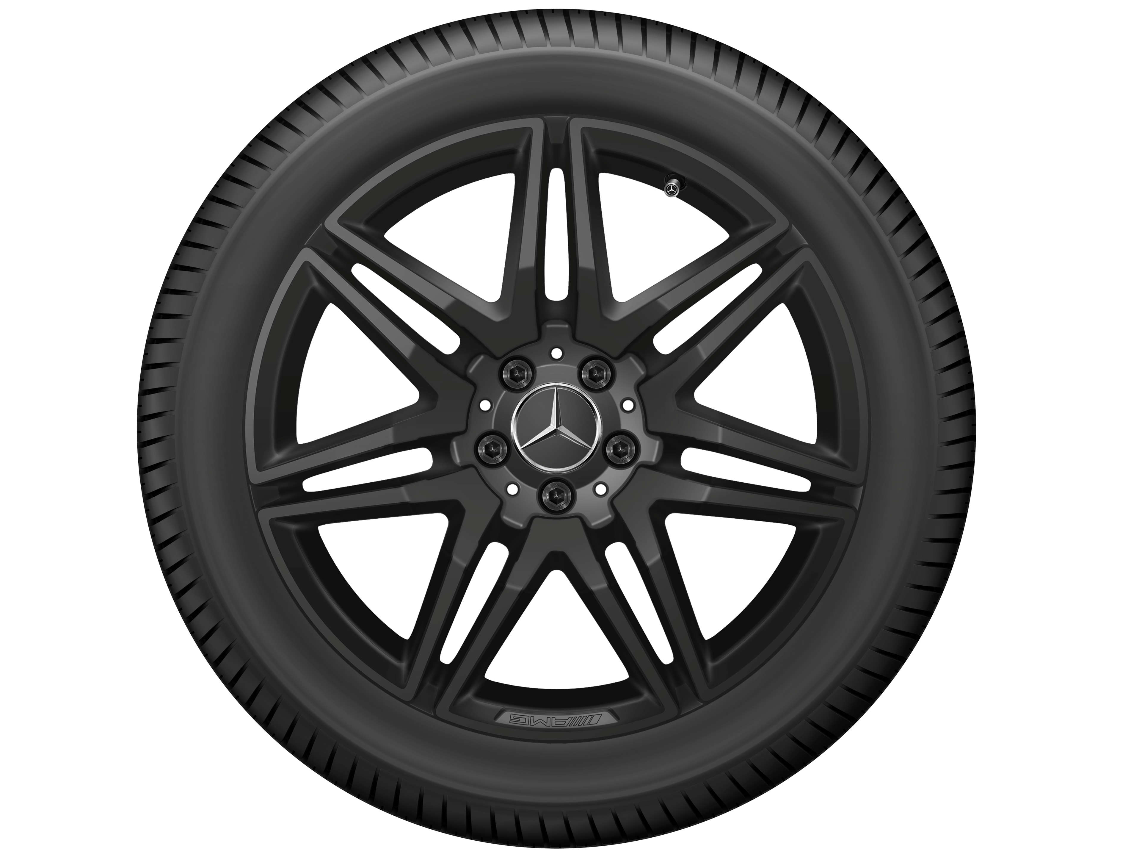 Cerchio a 7 doppie razze AMG, 48,3 cm (19 pollici) - 8 J x 19 ET 52, colore nero, lucido