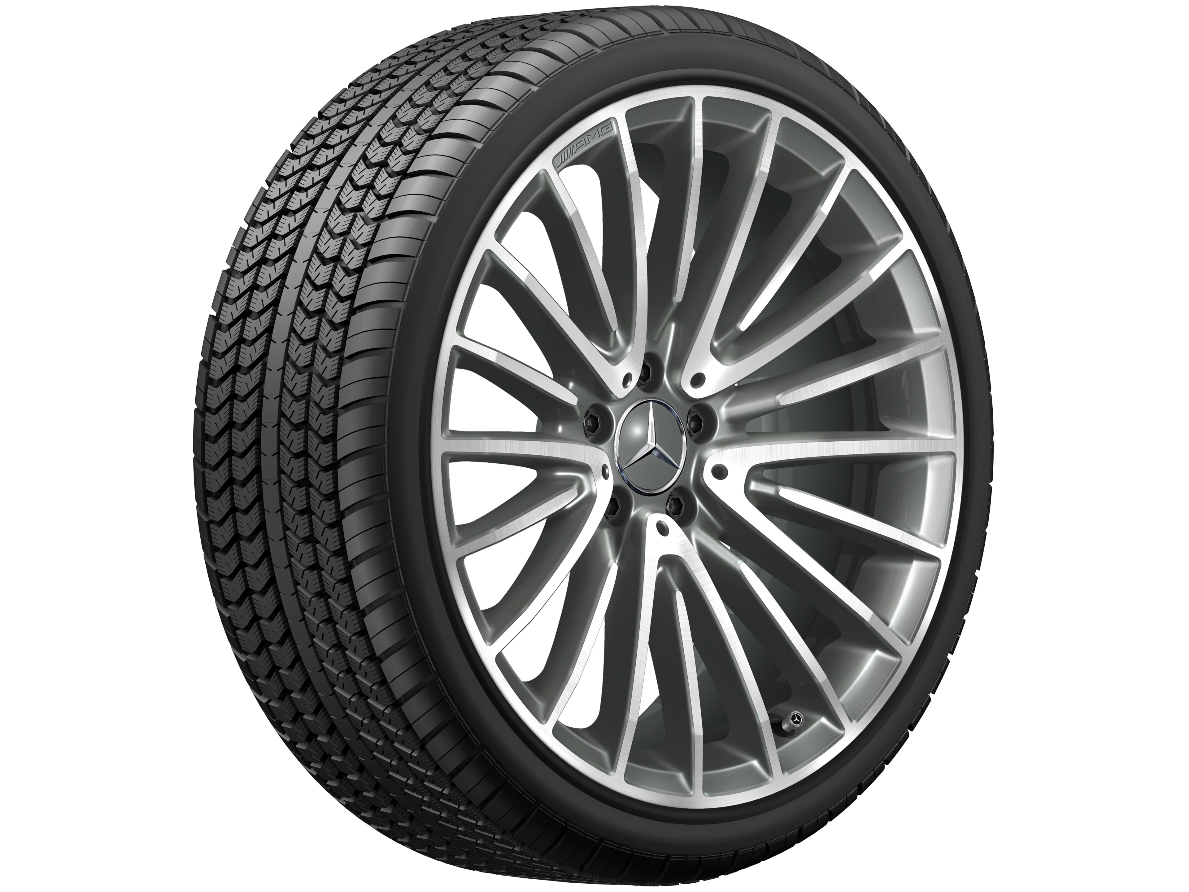 Cerchio a razze AMG, 50,8 cm (20 pollici) - 8 J x 20 ET 10, grigio titanio, Tornitura a specchio