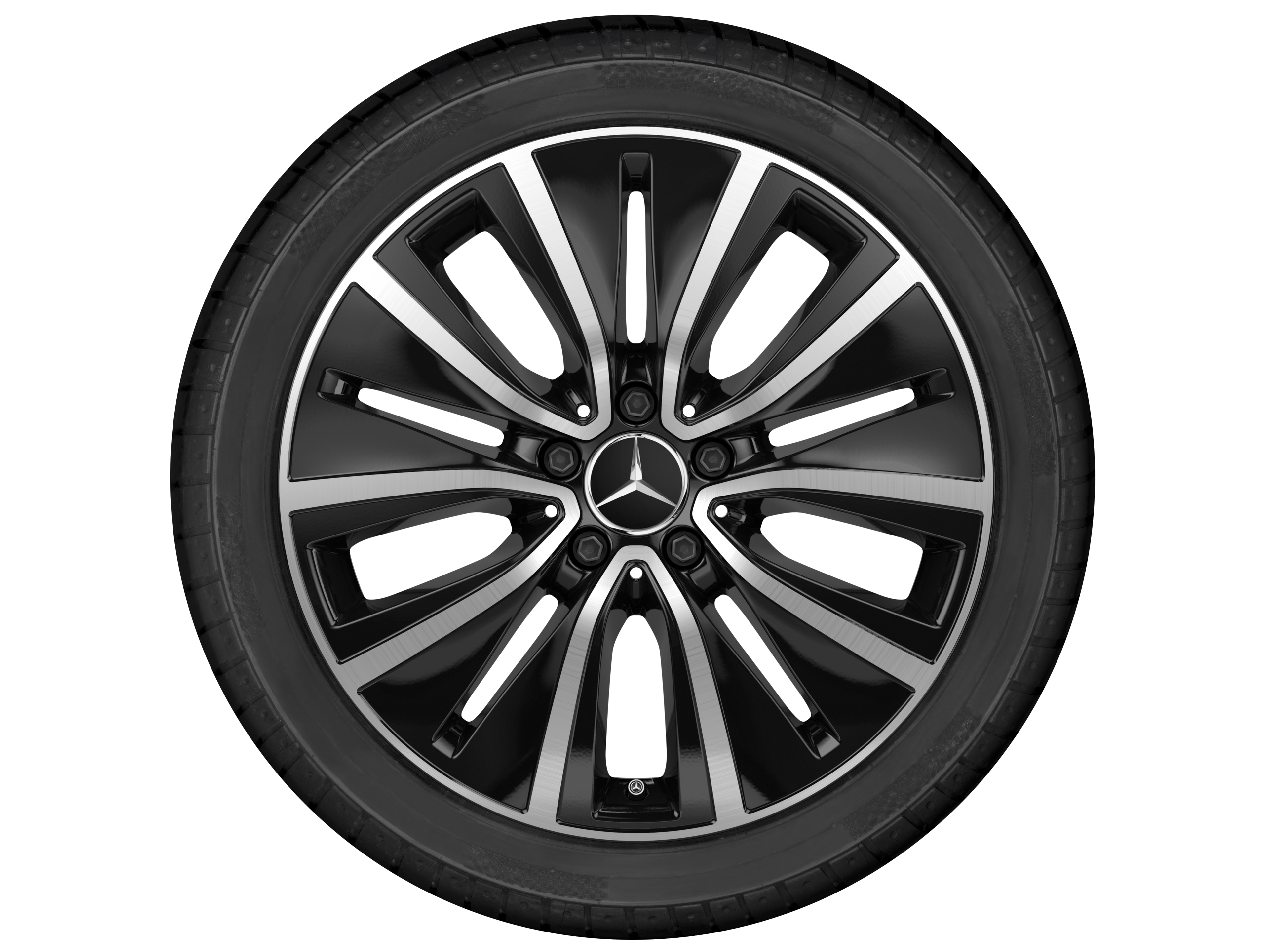 Cerchio a 10 fori, 45,7 cm (18 pollici) - 8 J x 18 ET 33, colore nero, Tornitura a specchio