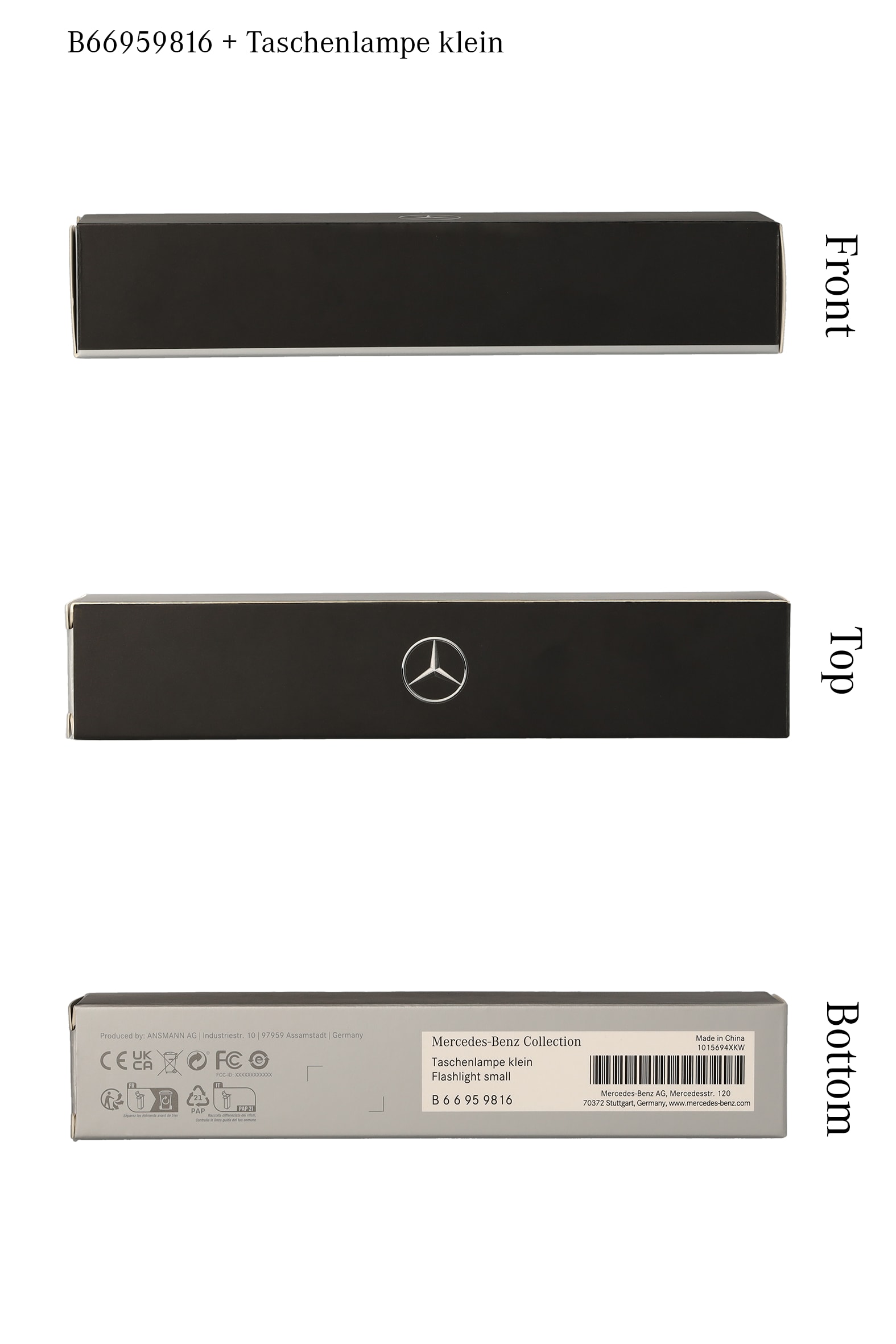 Torcia tascabile LED, piccolo - colore nero, Alluminio, Ansmann