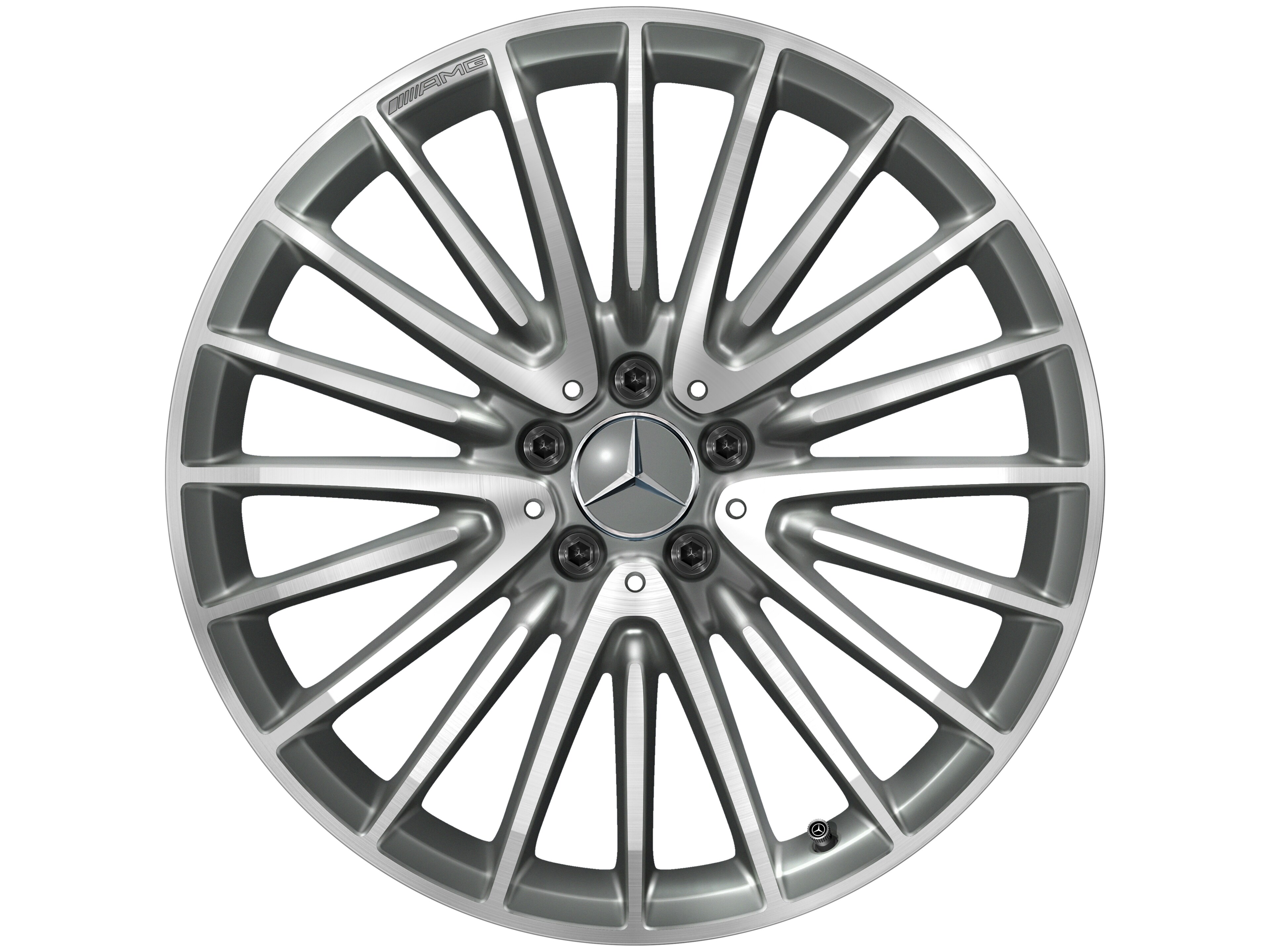 Cerchio a razze AMG, 50,8 cm (20 pollici) - 8 J x 20 ET 10, grigio titanio, Tornitura a specchio