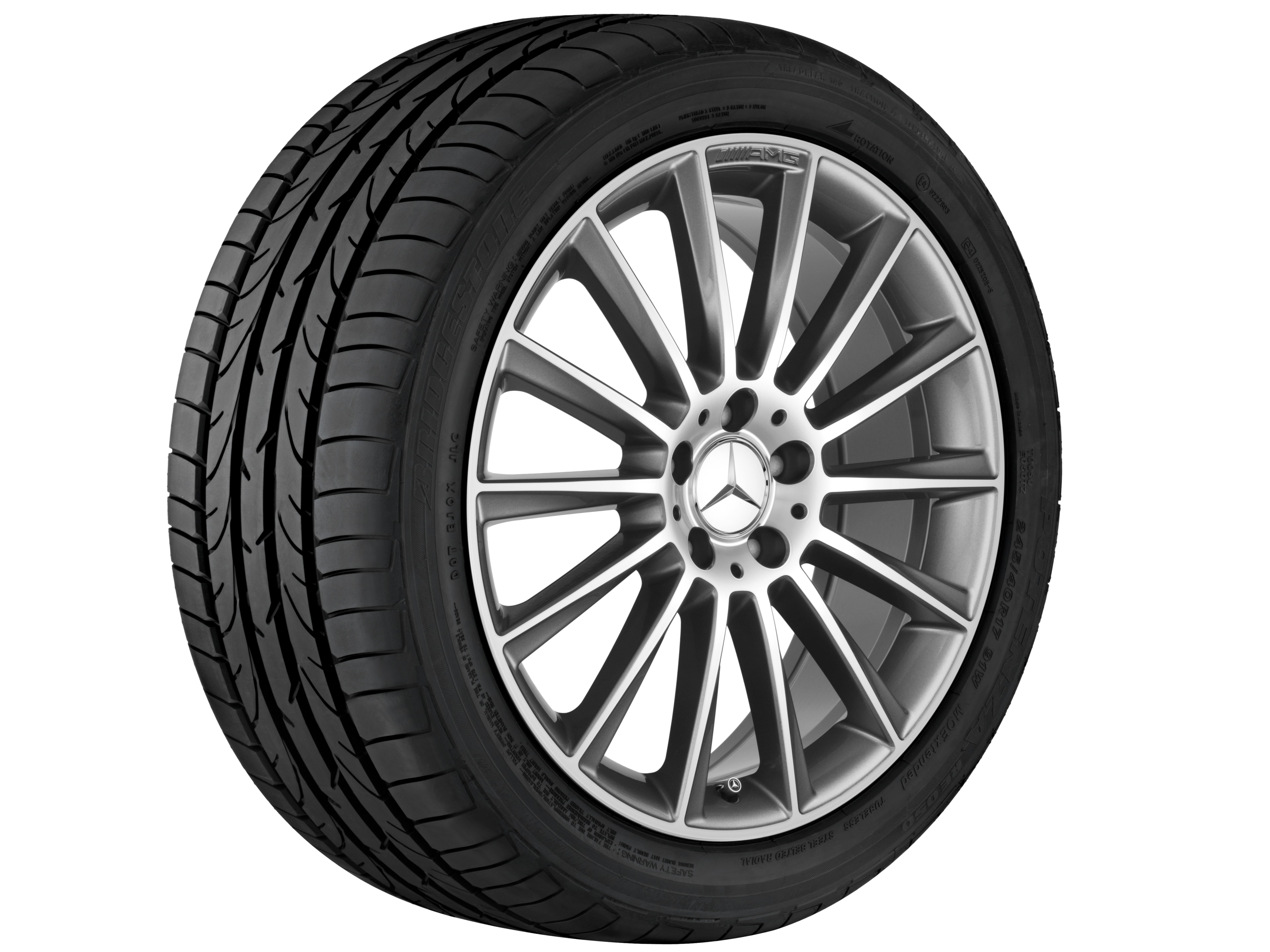 Cerchio a razze AMG, 50,8 cm (20 pollici), con tornitura a specchio - 8 J x 20 ET 33, grigio Himalaya, Tornitura a specchio