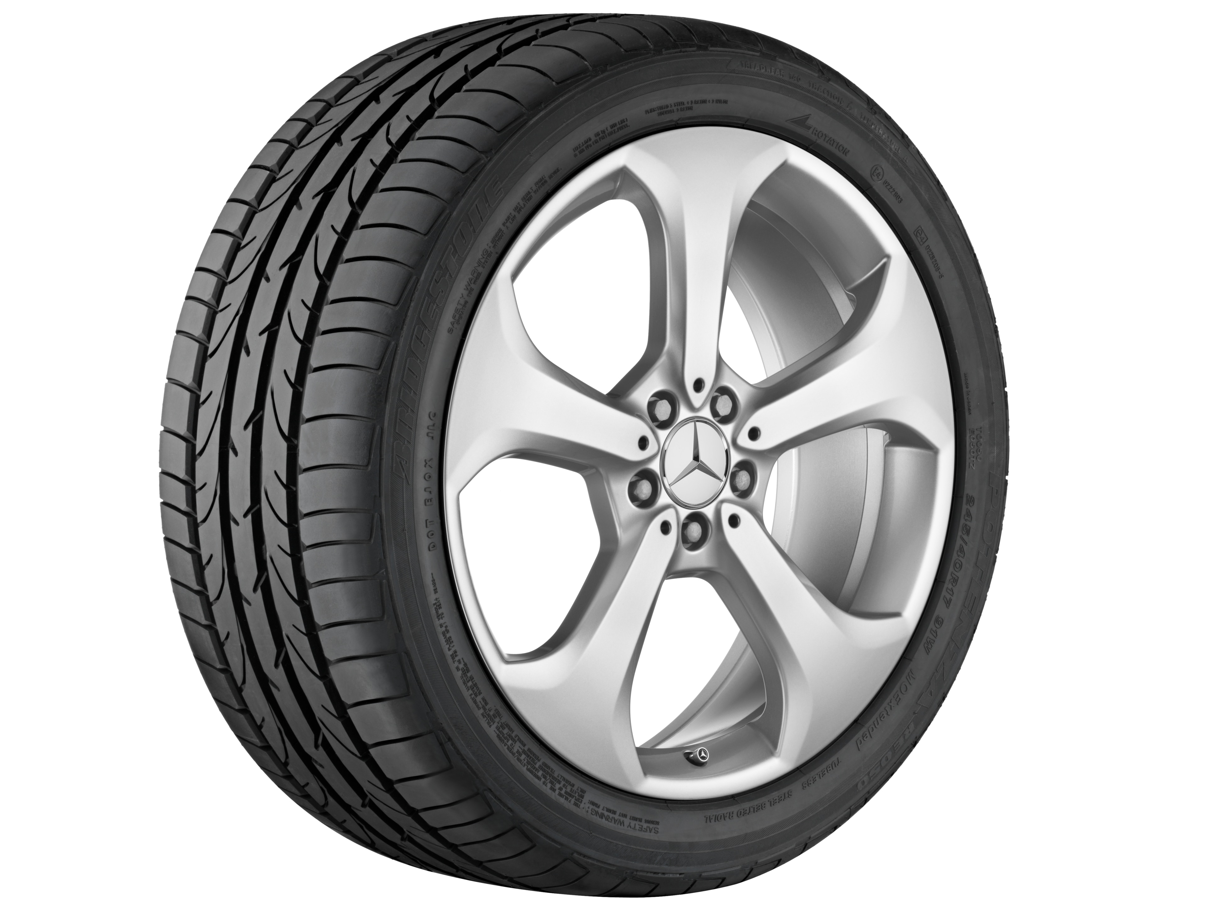 Cerchio a 5 razze, 50,8 cm (20 pollici) - 9 J x 20 ET 54, argento vanadio, verniciato
