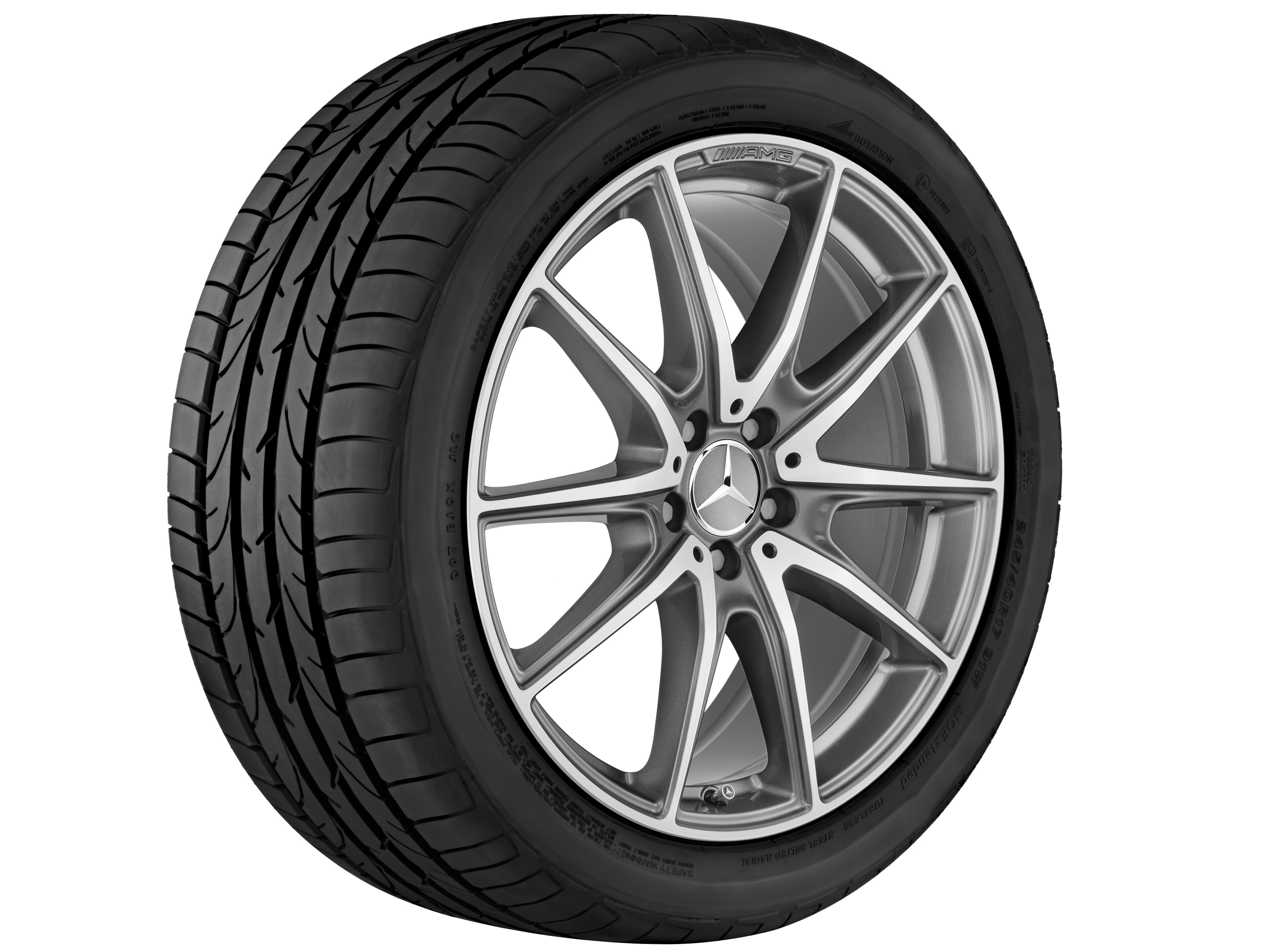 AMG 10-Speichen-Rad, 50,8 cm (20 Zoll) - 9,5 J x 20 ET 38, titangrau, glanzgedreht