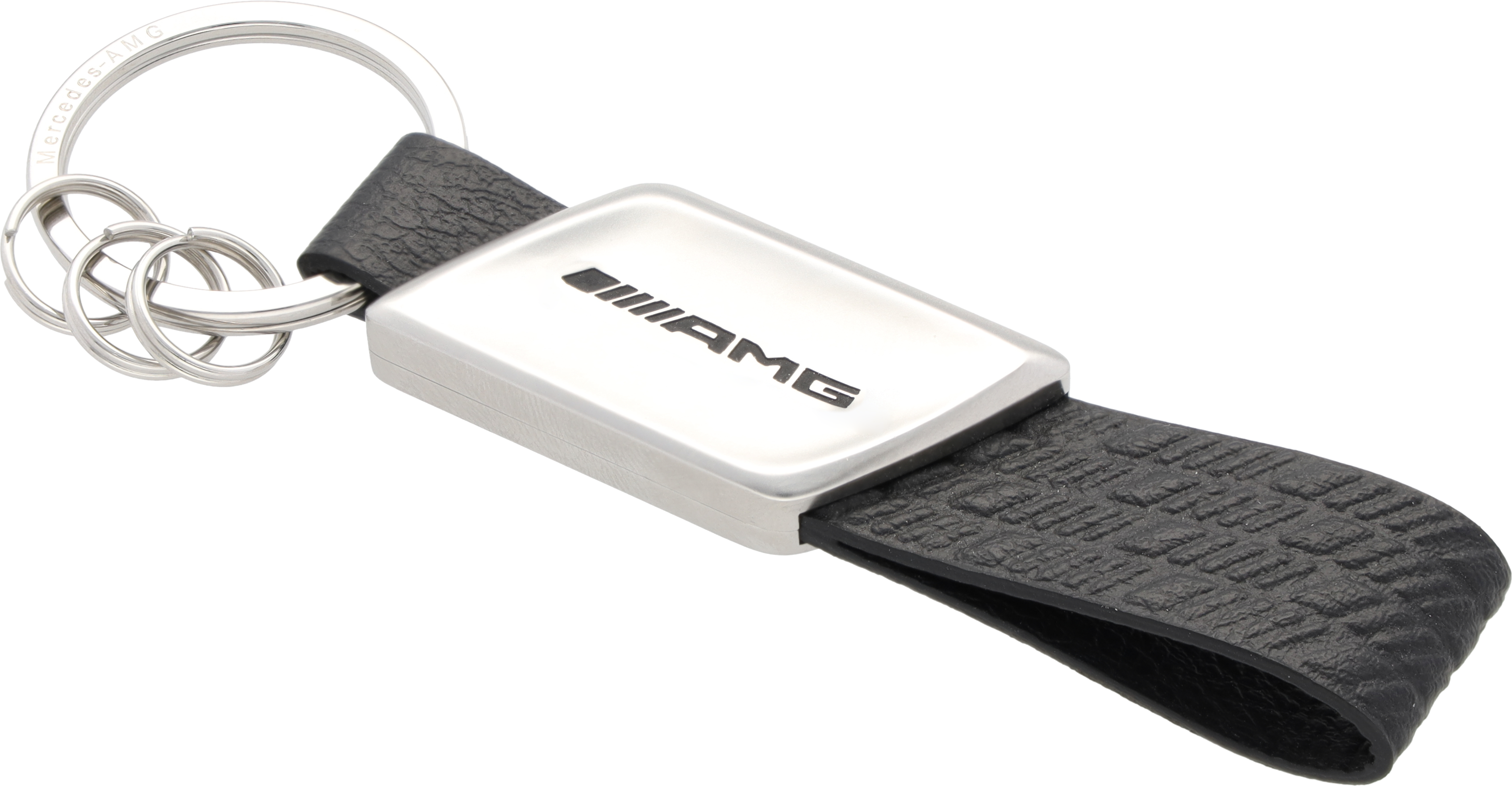 Portachiavi AMG - colore nero / argento, acciaio inox / Pelle di mele (vegan)