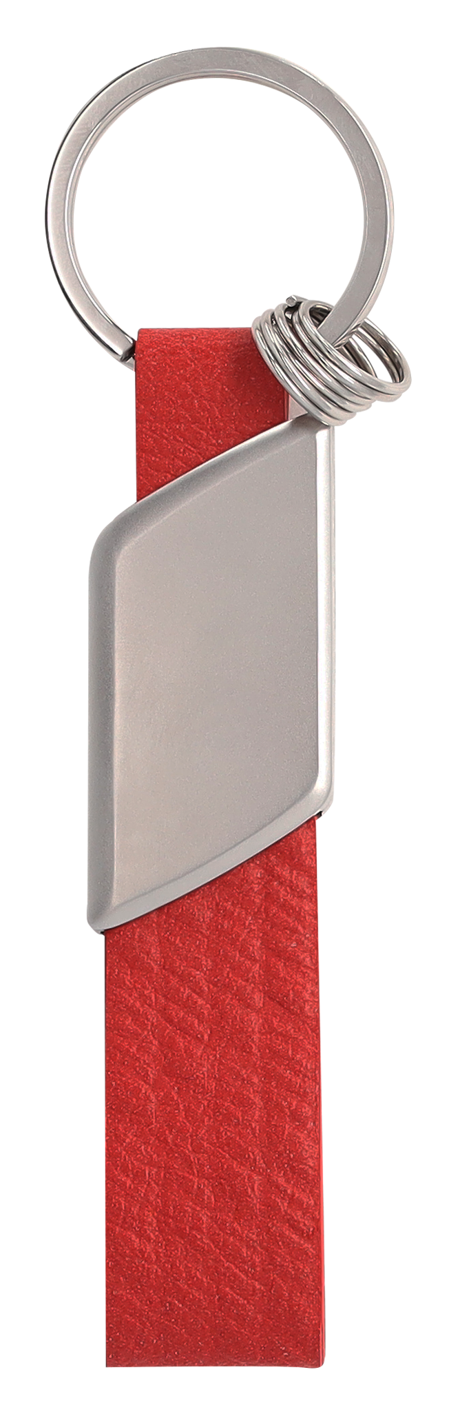 Portachiavi AMG - Rosso / argento, acciaio inox / Pelle di mele (vegan)