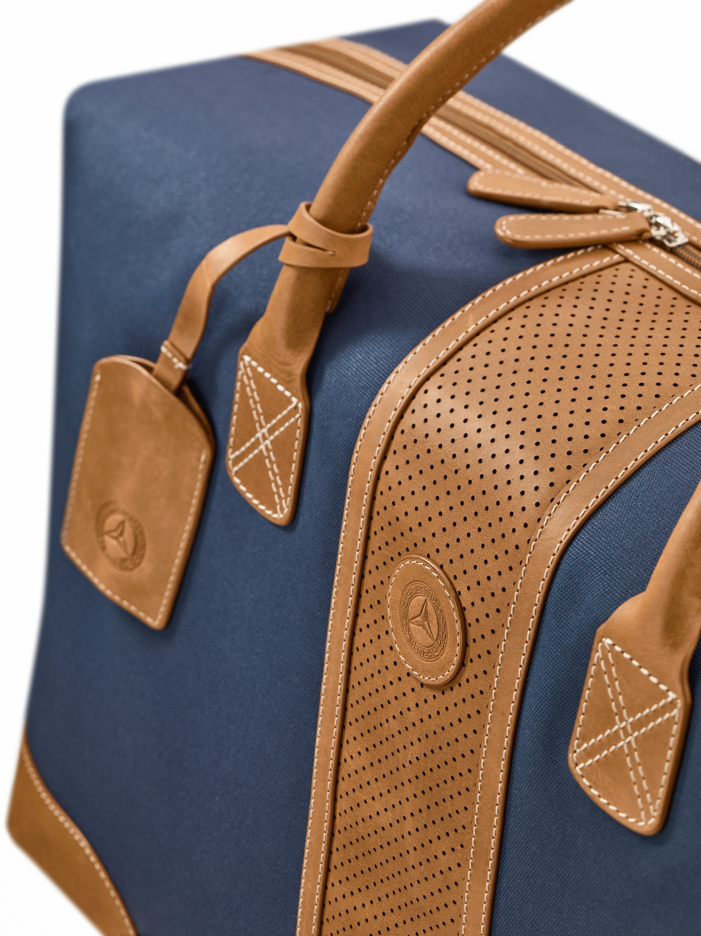 Borsa weekend - blu / cognac, Poliestere (riciclato)