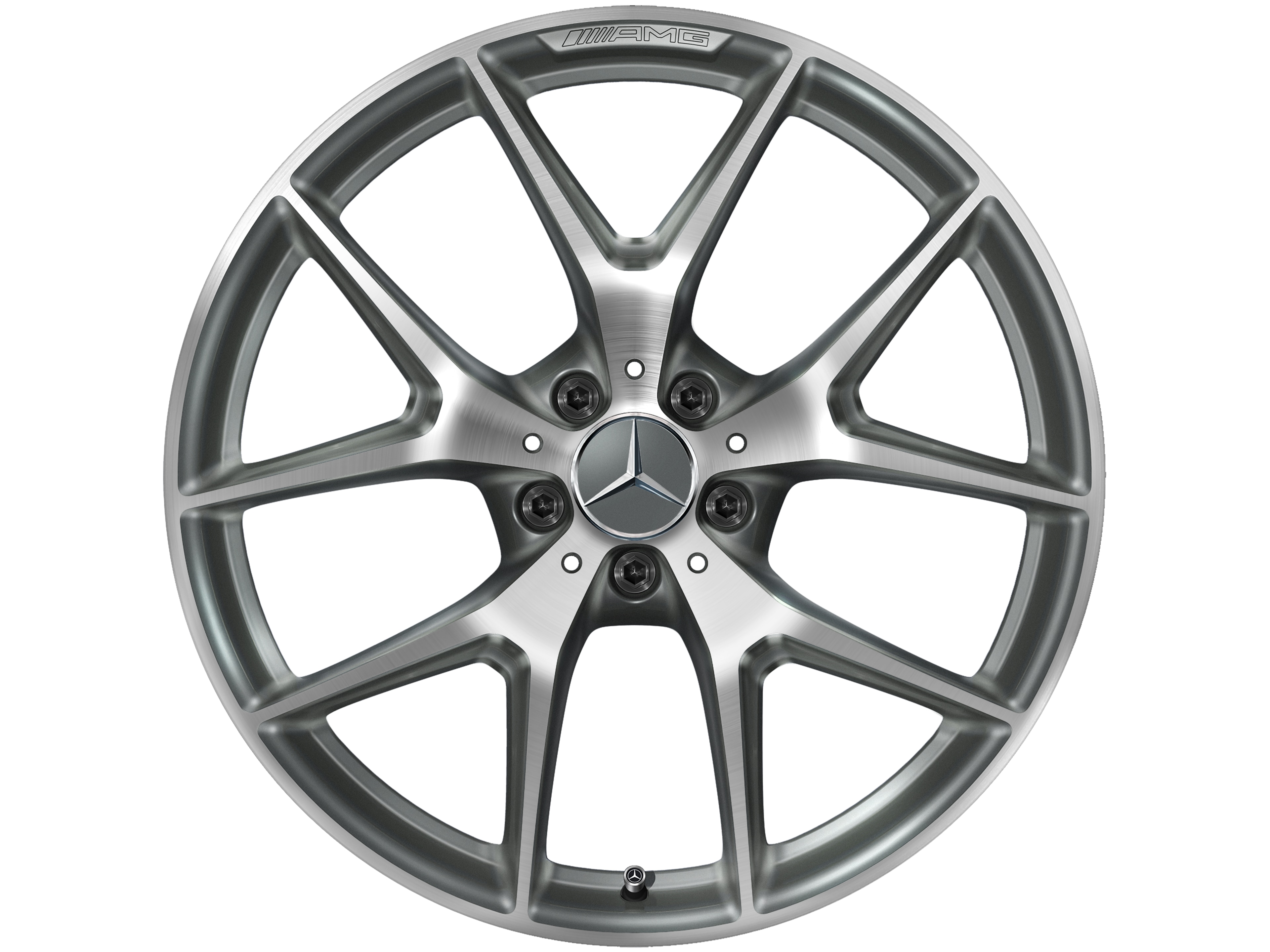 Ruota a razze incrociate AMG, 50,8 cm (20 pollici) - 8,5 J x 20 ET 40, grigio titanio, Tornitura a specchio