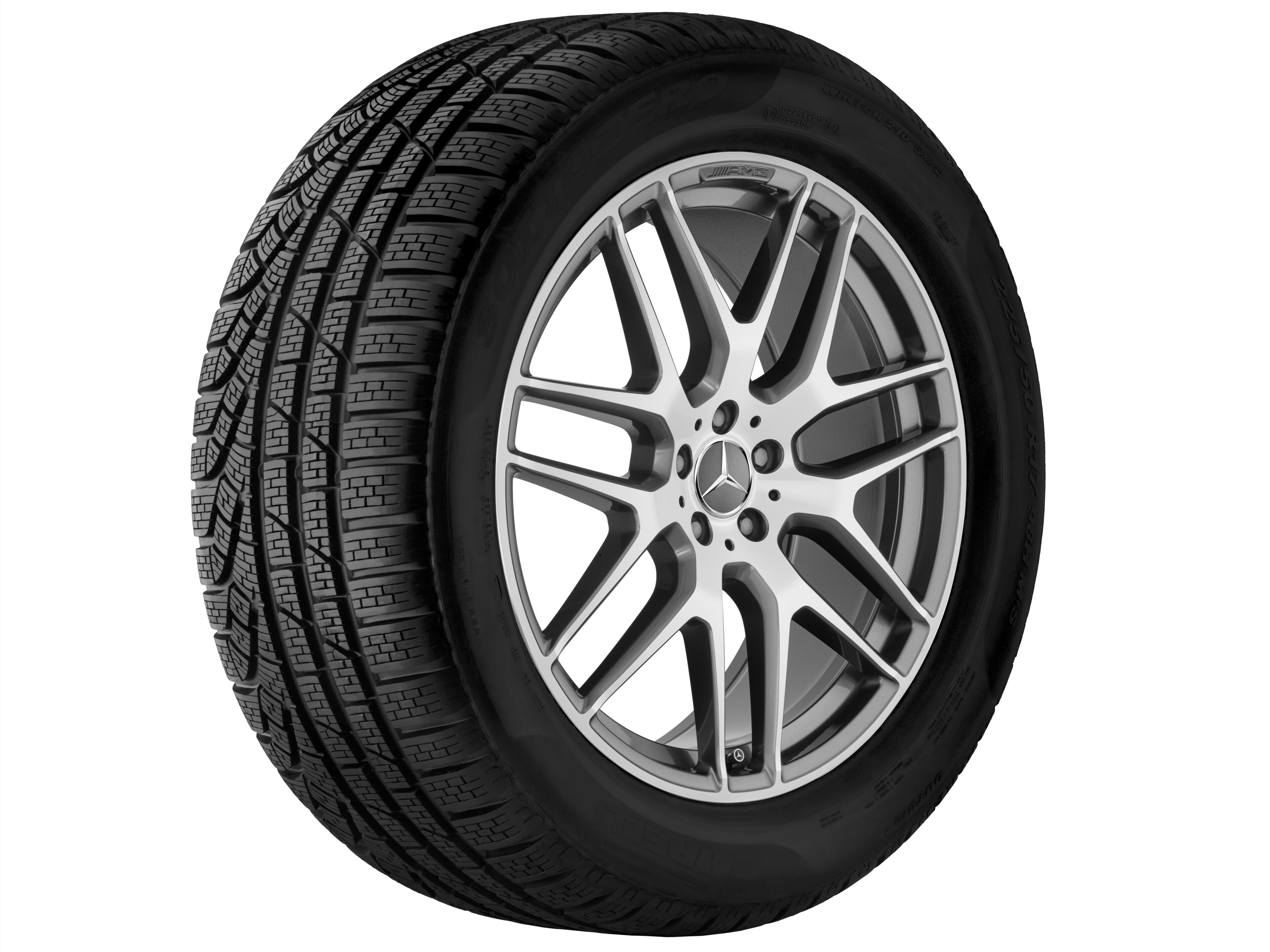 AMG Leichtmetallrad, im Kreuzspeichen-Design, 53,3 cm (21 Zoll) - 10 J x 21 ET 46, titangrau, glanzgedreht
