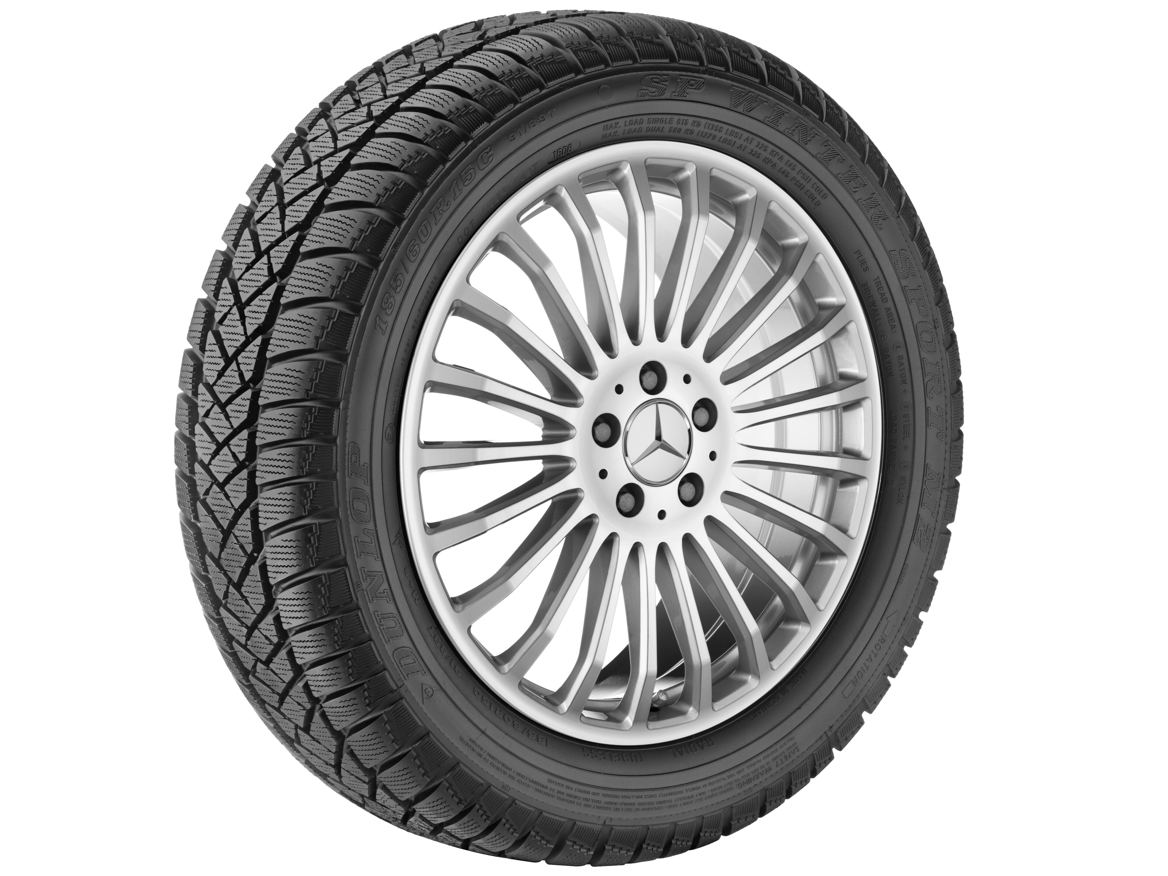 Cerchio a 21 razze, 48,3 cm (19 pollici) - 8 J x 19 ET 67, argento titanio, Tornitura a specchio