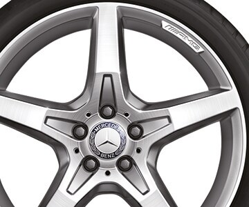 Cerchio a 5 razze AMG, 48,3 cm (19 pollici) - 8,5 J x 19 ET 35,5, argento, Tornitura a specchio
