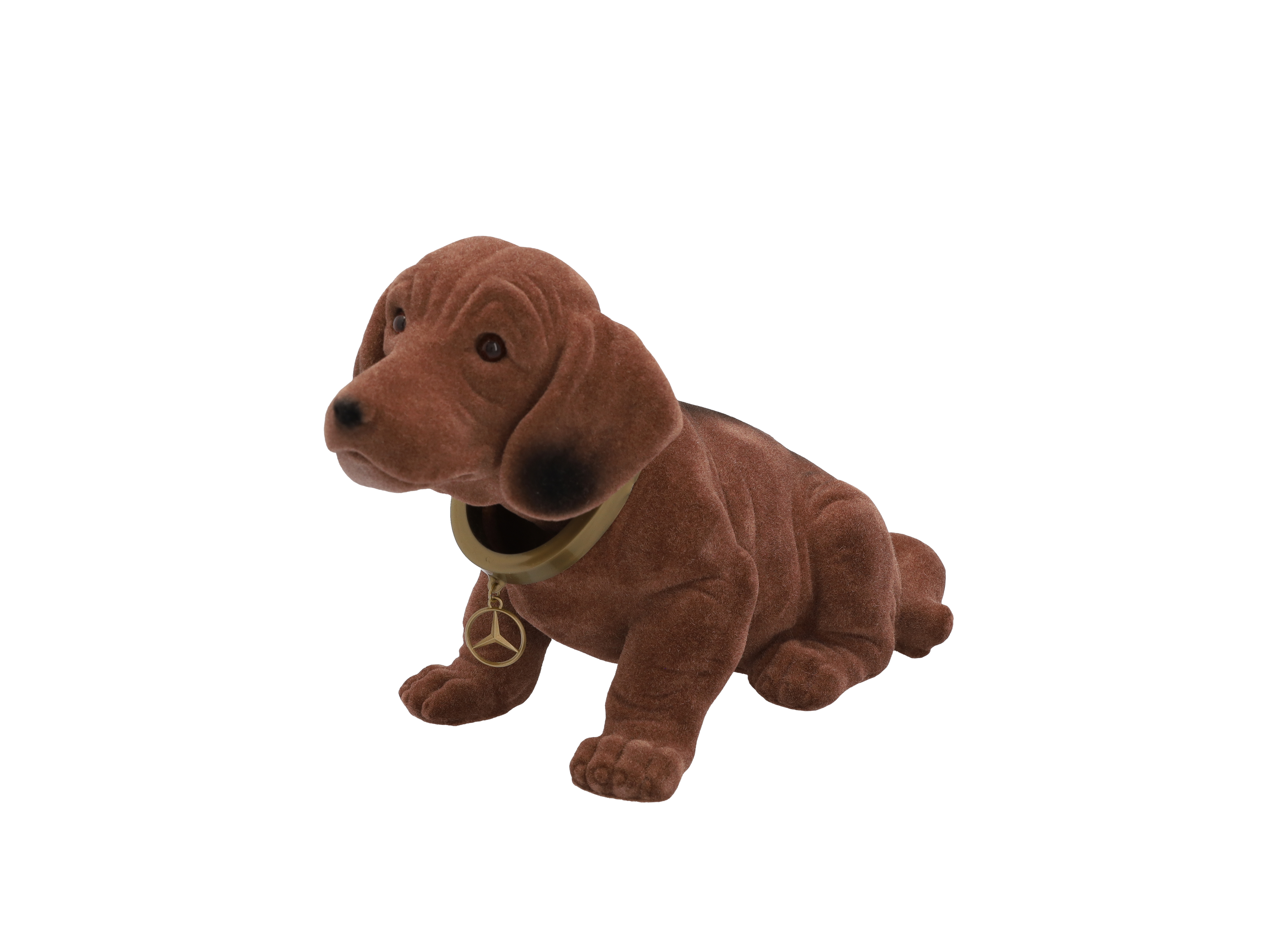 Chien à tête articulée - marron, Matière plastique