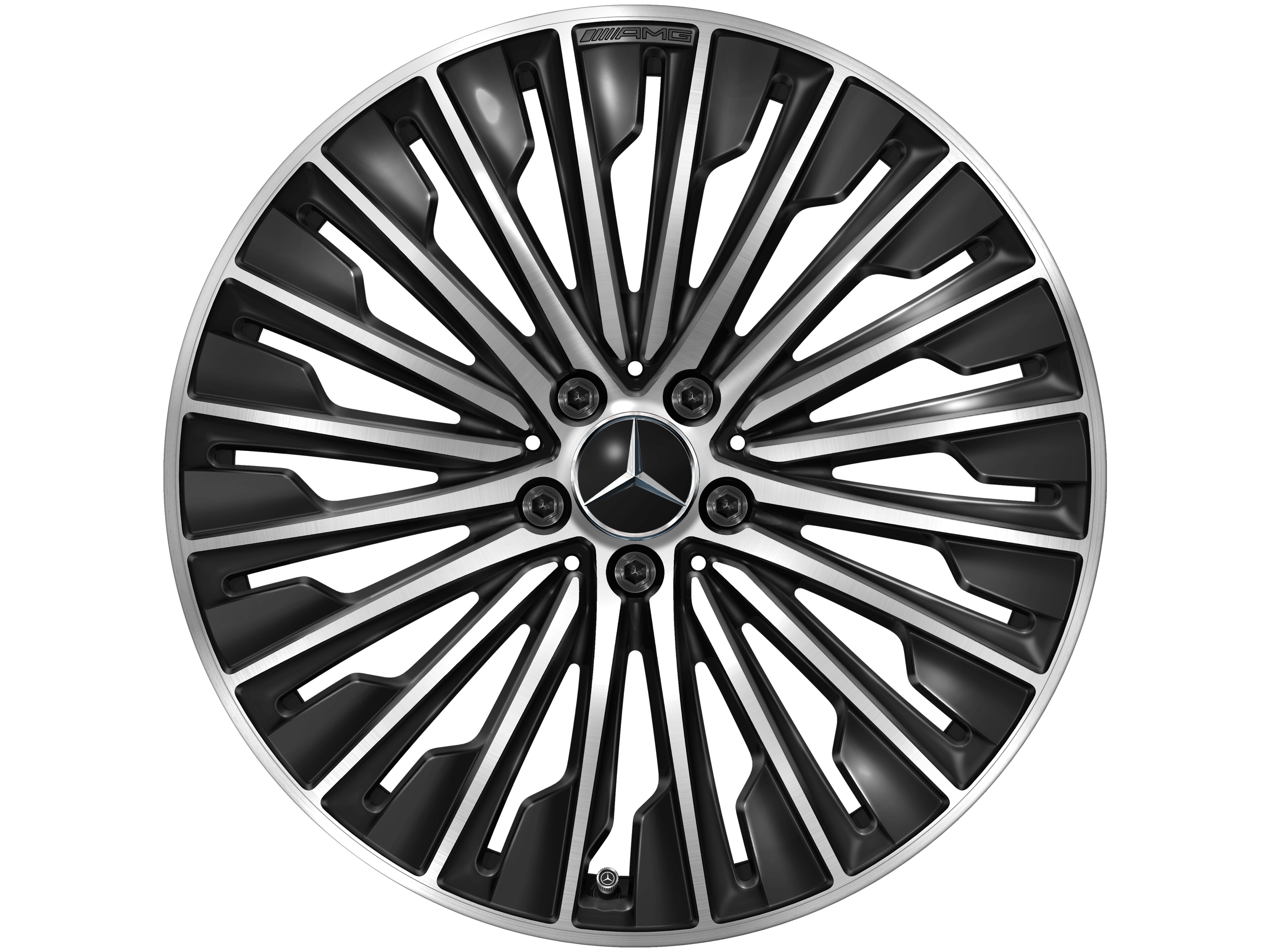 Cerchio a razze AMG, 50,8 cm (20 pollici) - 8,5 J x 20 ET 35,5, colore nero, Tornitura a specchio