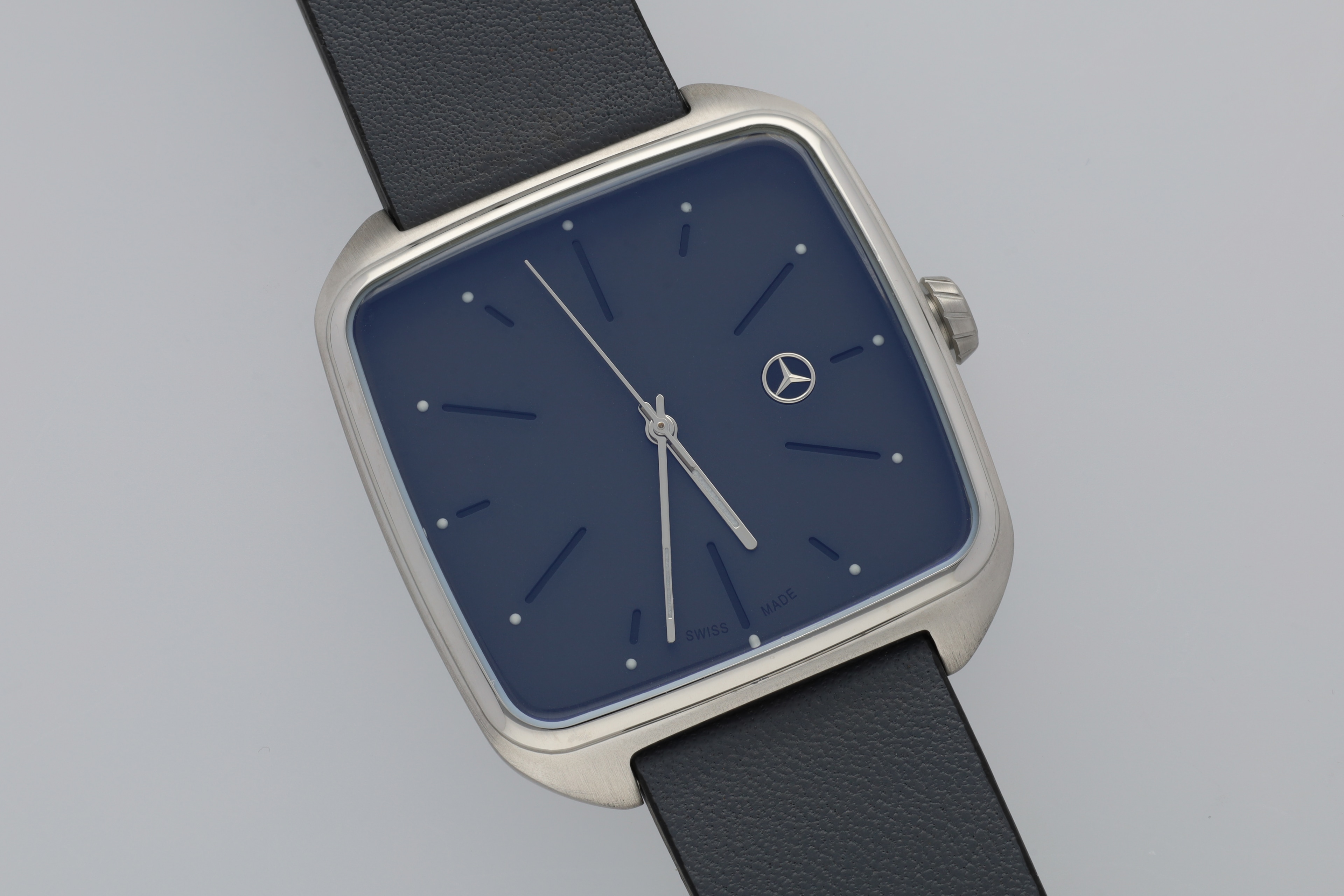 Orologio da polso da uomo, Moderno - Antracite / argento / colore nero, acciaio inox / pelle di vitello