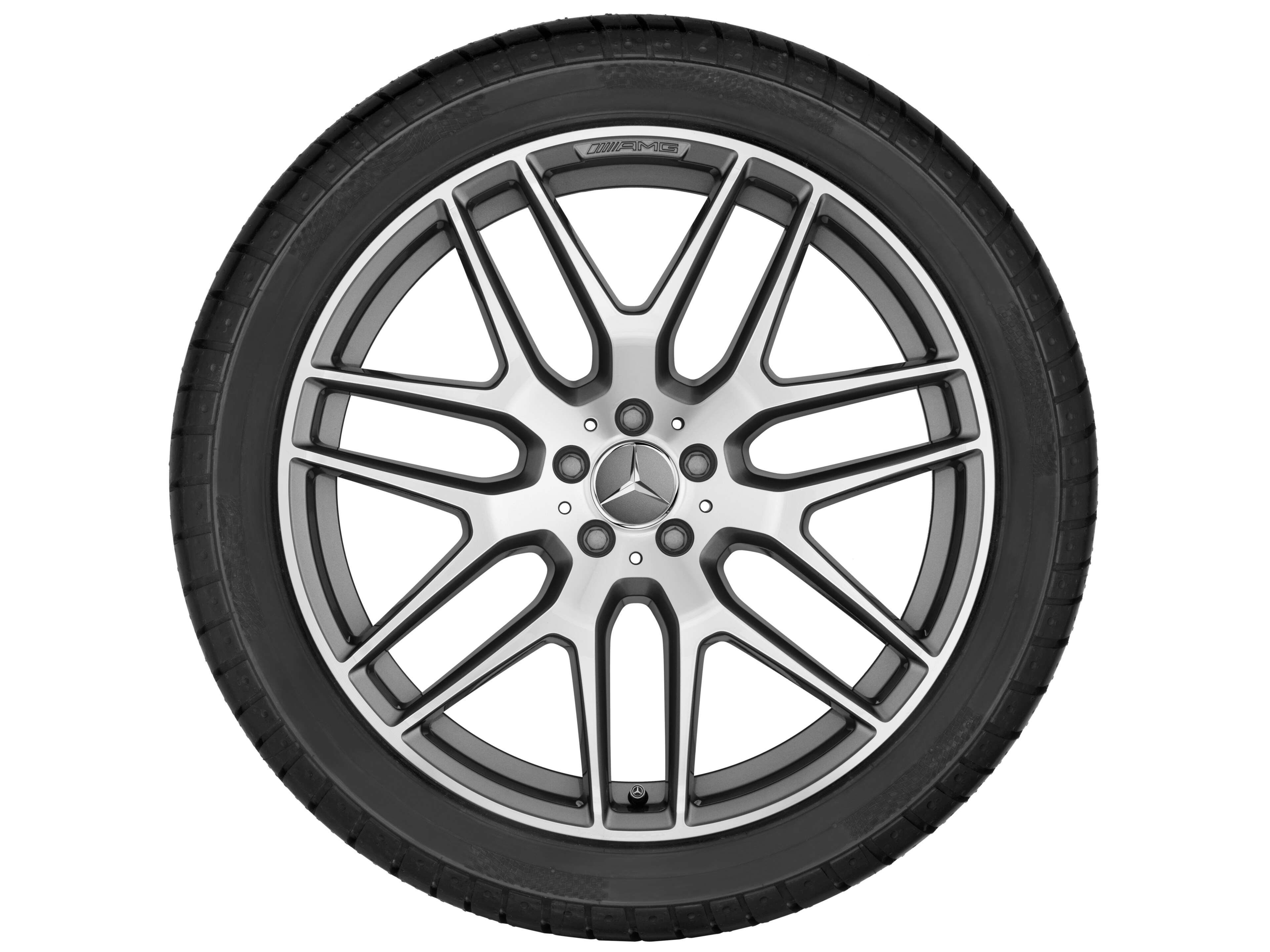 AMG Leichtmetallrad, im Kreuzspeichen-Design, 55,9 cm (22 Zoll) - 10 J x 22 ET 56, titangrau, glanzgedreht