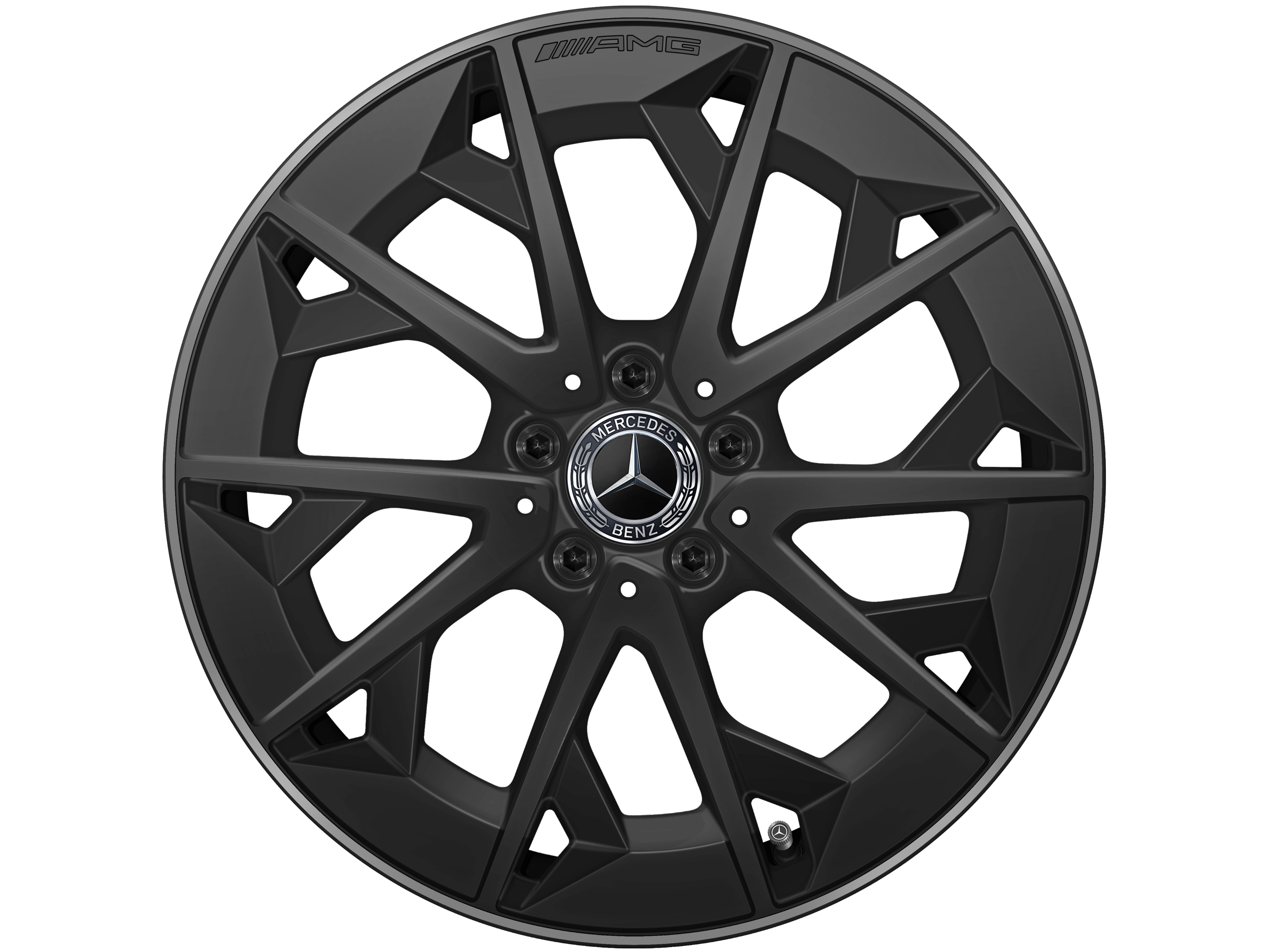 Cerchio in lega leggera AMG, con design a razze incrociate, 48,3 cm (19 pollici) - 7,5 J x 19 ET 48,4, nero opacizzato / oro tecnico opaco