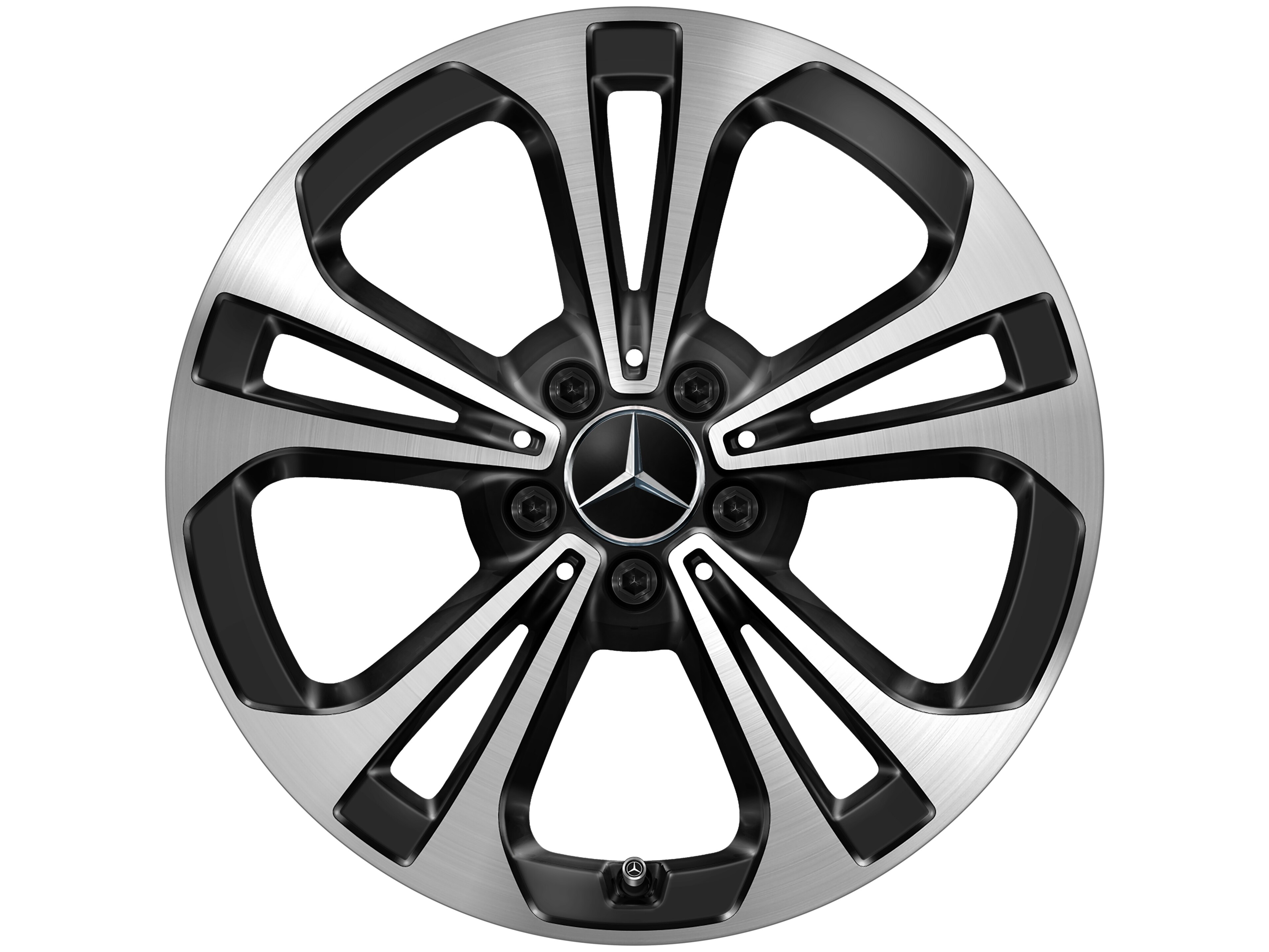 5-Doppelspeichen-Rad, Aero, 45,7 cm (18 Zoll), glanzgedreht - 8,5 J x 18 ET 52, schwarz, glanzgedreht