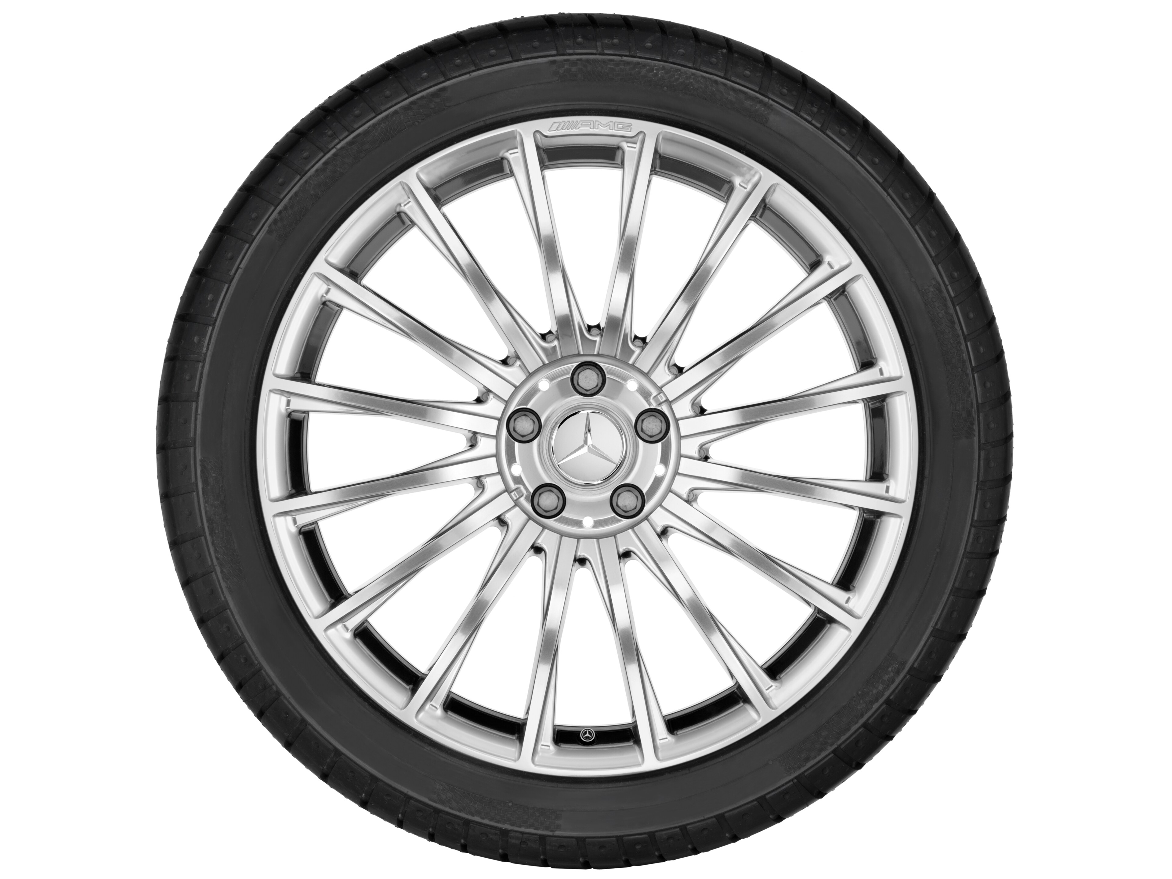 Cerchio fucinato AMG con design a razze multiple, 50,8 cm (20 pollici) - 8,5 J x 20 ET 39, grigio titanio, lucidato ad alta lucidità