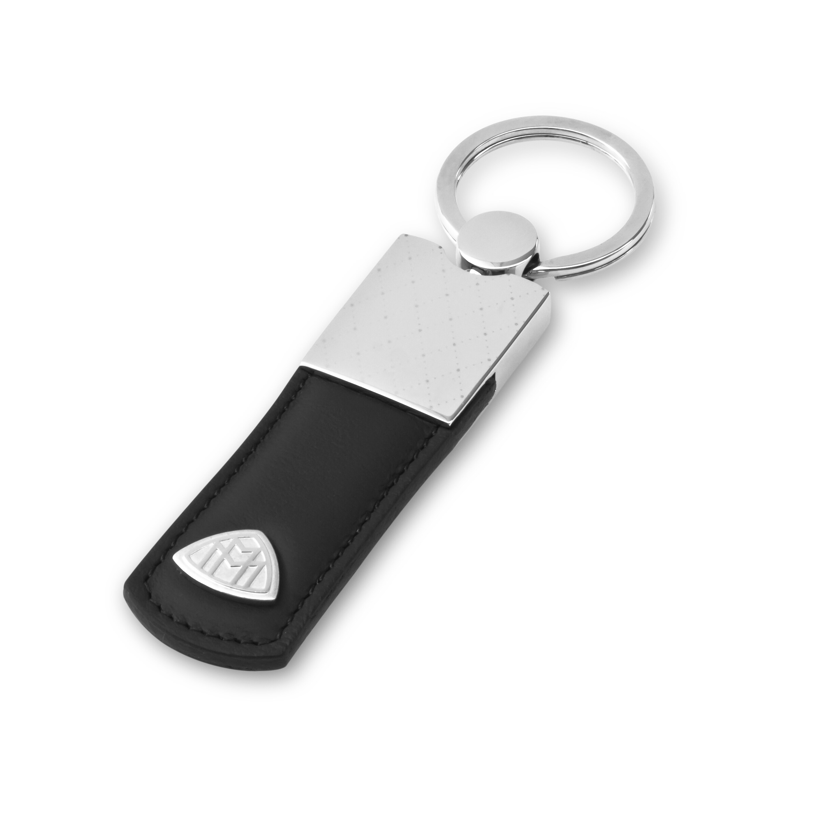 Portachiavi, Mercedes-Maybach, nero - colore nero / argento, Pelle / acciaio inox
