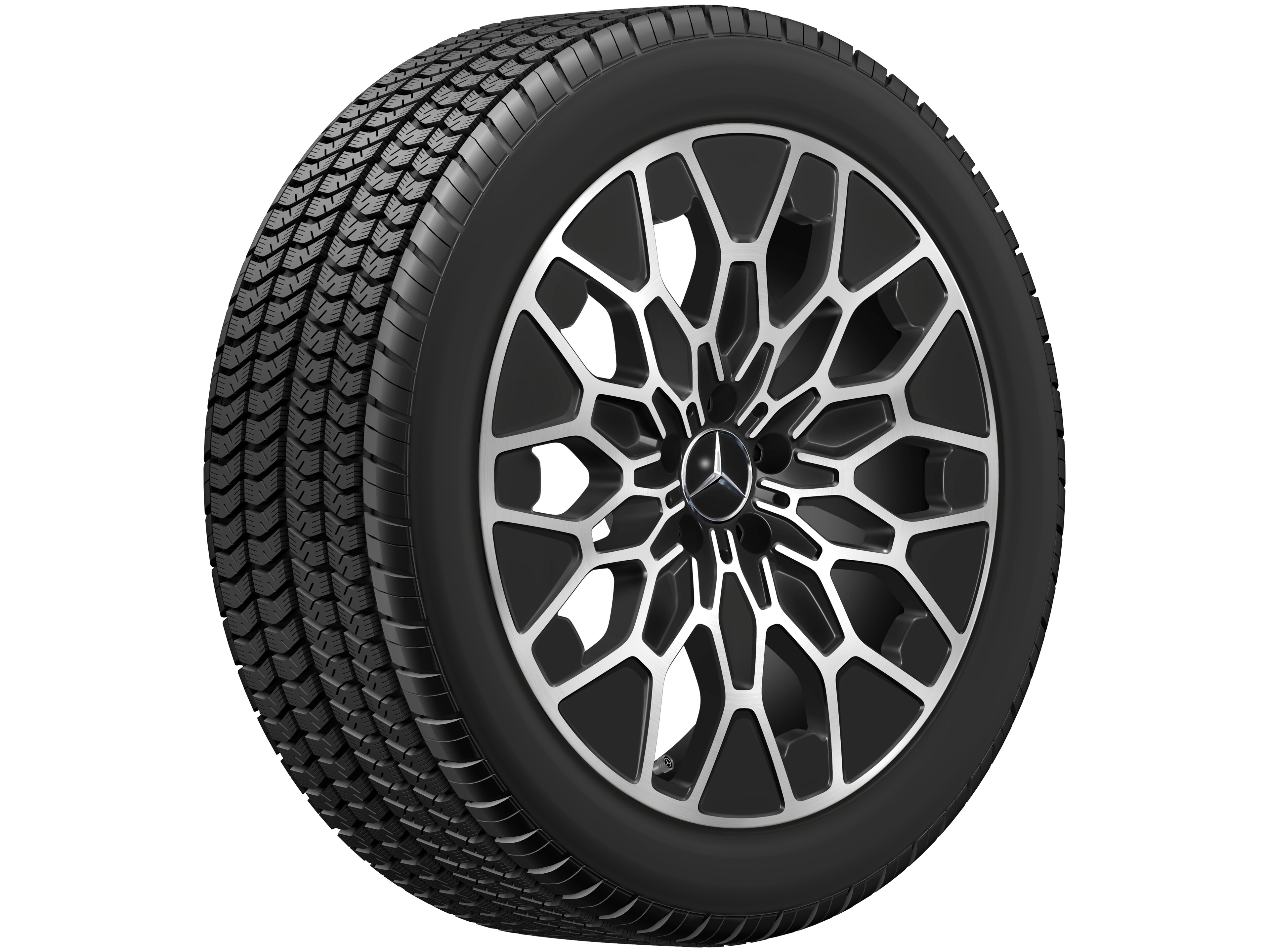 Cerchio a 10 razze Y, Aero, 50,8 cm (20 pollici) - 8 J x 20 ET 32,7, colore nero, Tornitura a specchio