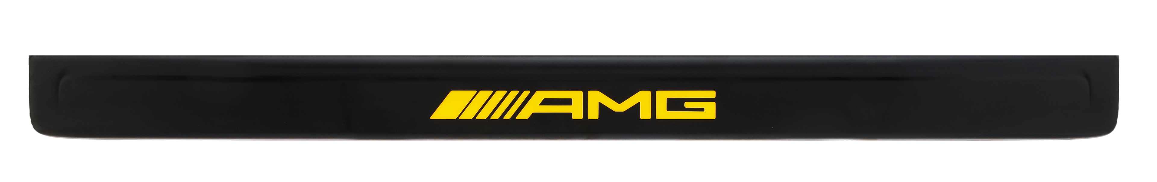 Copertura sostituibile per modanatura di accesso illuminata, AMG, lato anteriore, 2x - acciaio inox, colore nero / giallo