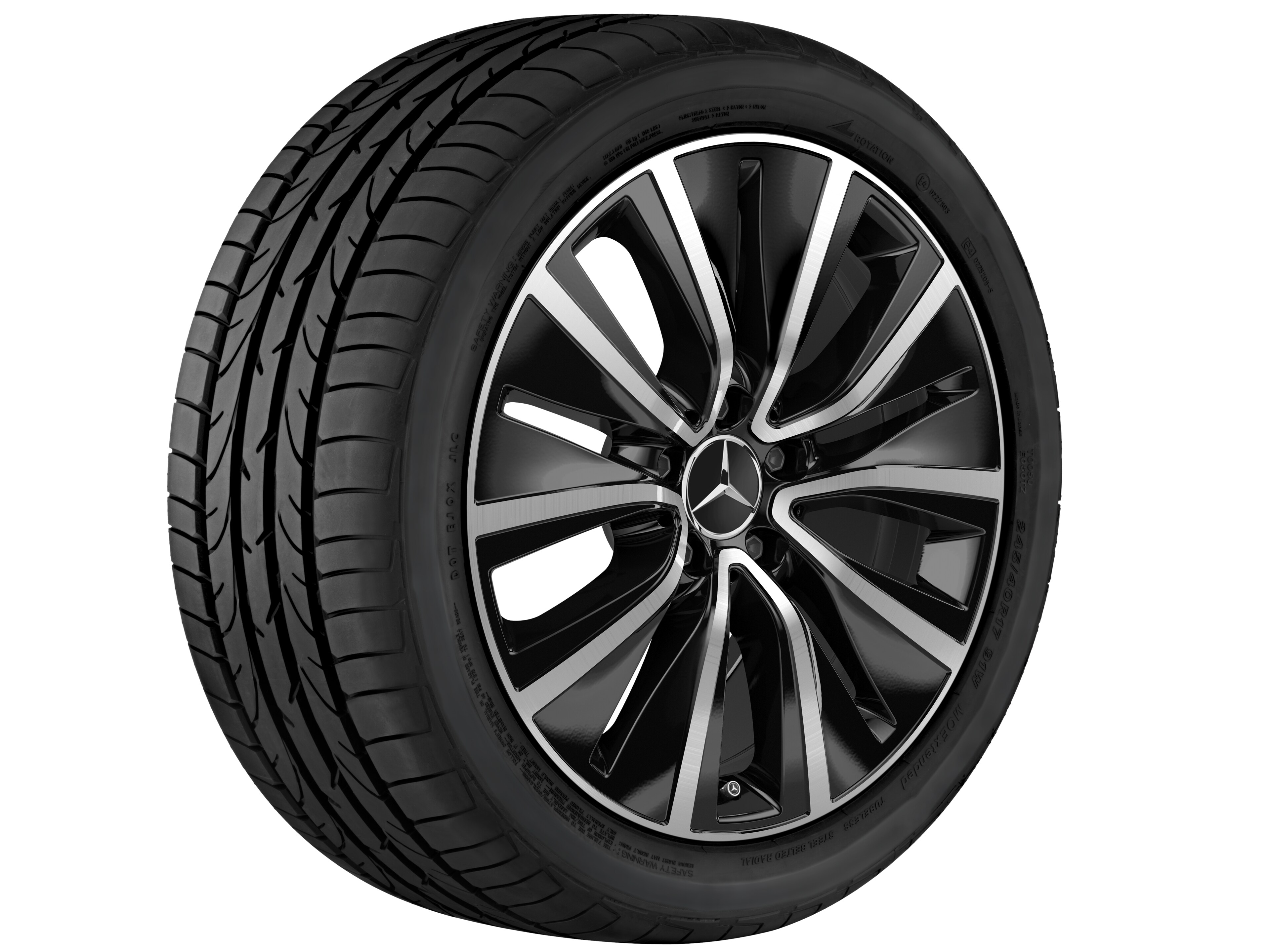 Cerchio a 10 fori, 45,7 cm (18 pollici) - 8 J x 18 ET 33, colore nero, Tornitura a specchio