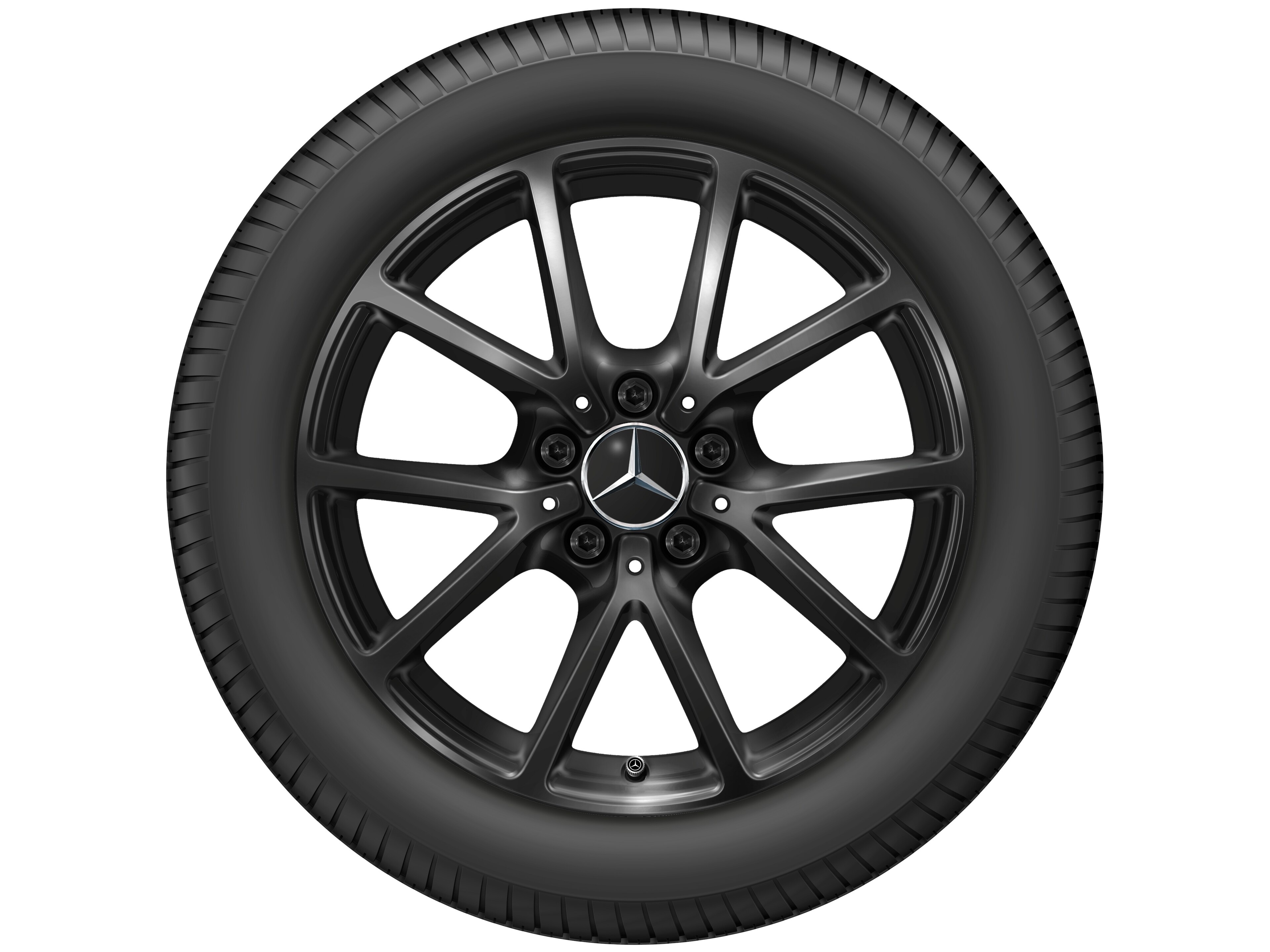 Cerchio a 10 razze, 43,2 cm (17 pollici) - 8 J x 17 ET 58, colore nero