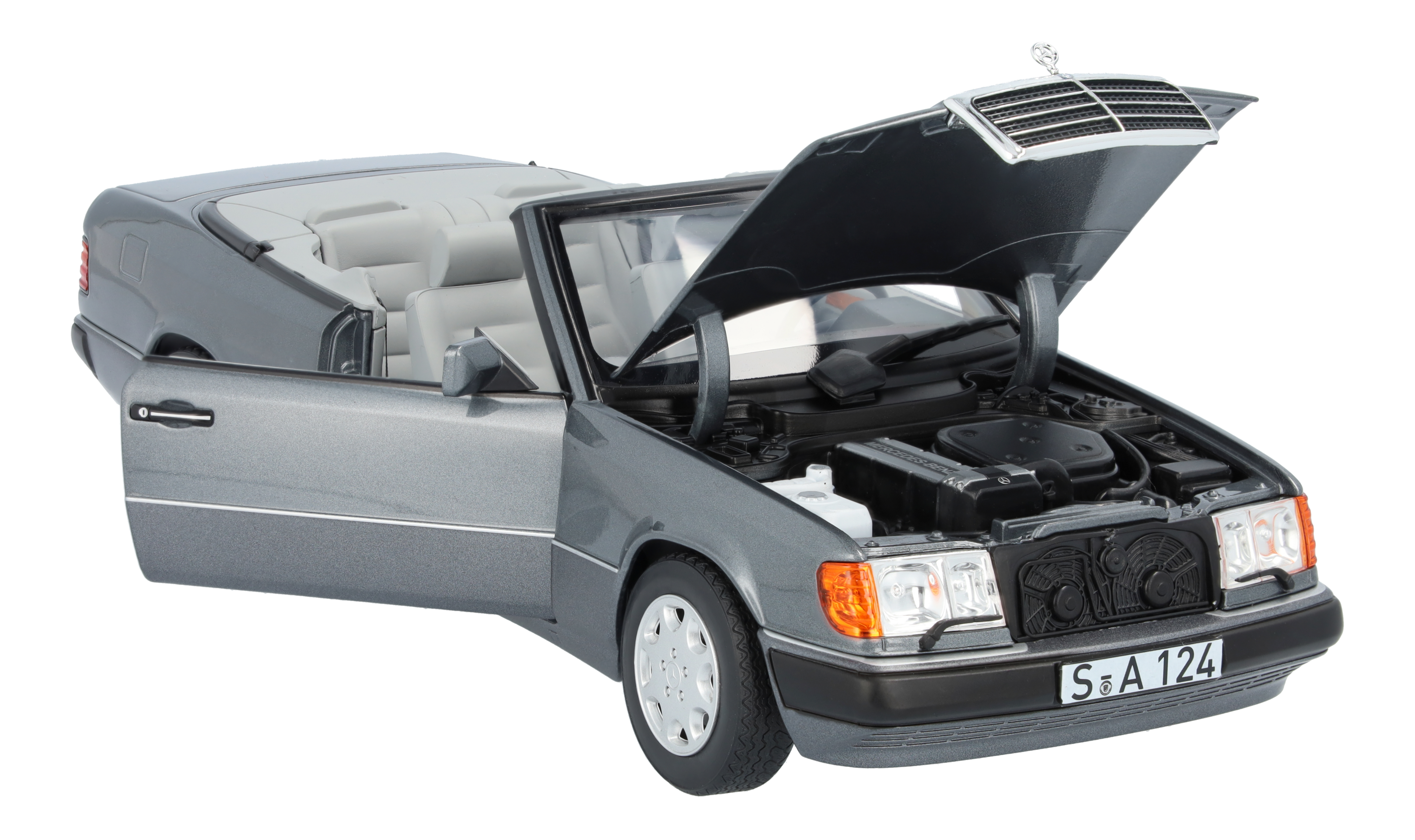 300 CE-24 Cabriolet A 124 (1991-1993), 300 CE-24 Cabriolet A124 (1992-1993) - Grigio perlato, Norev, 1:18