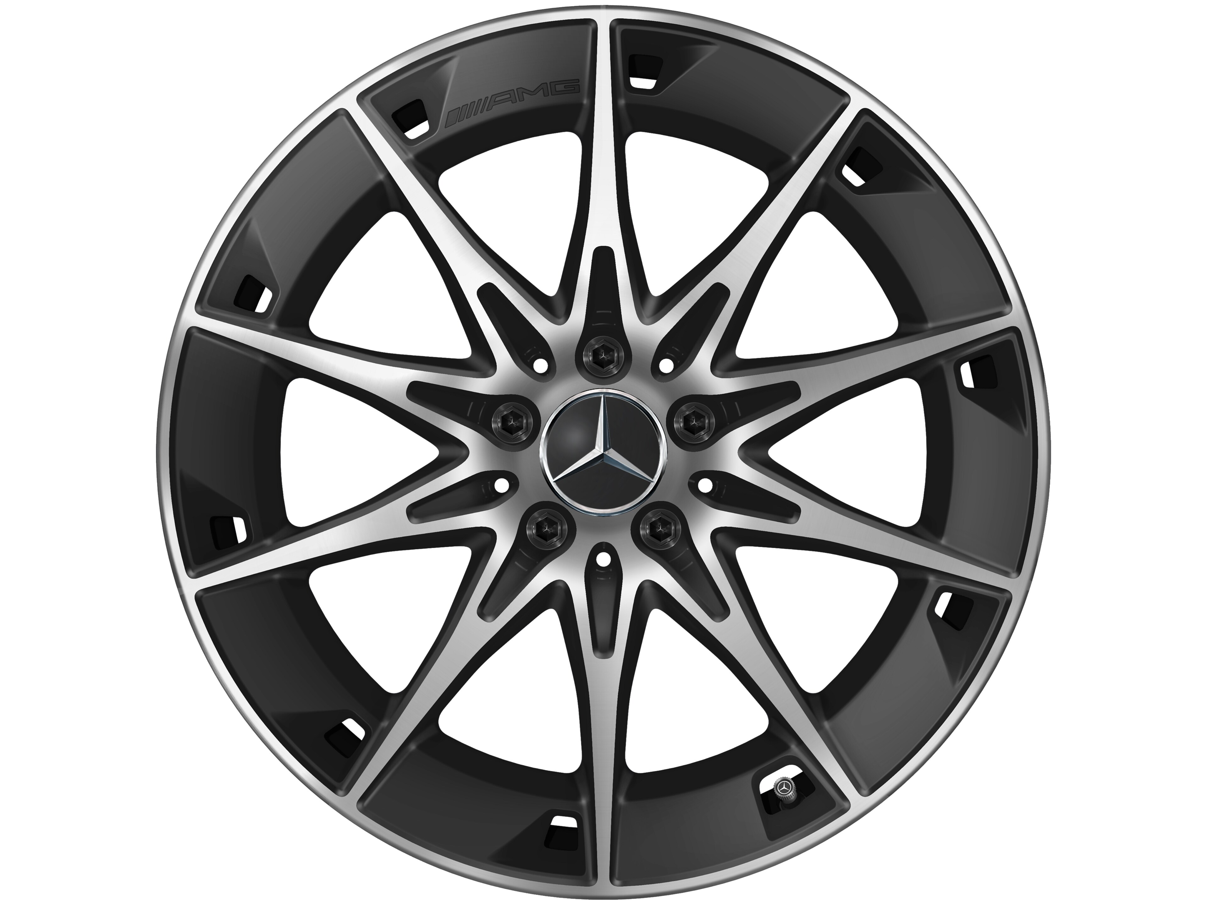 AMG 10-Speichen-Rad, 48,3 cm (19 Zoll) - 9,5 J x 19 ET 19, schwarz matt, glanzgedreht