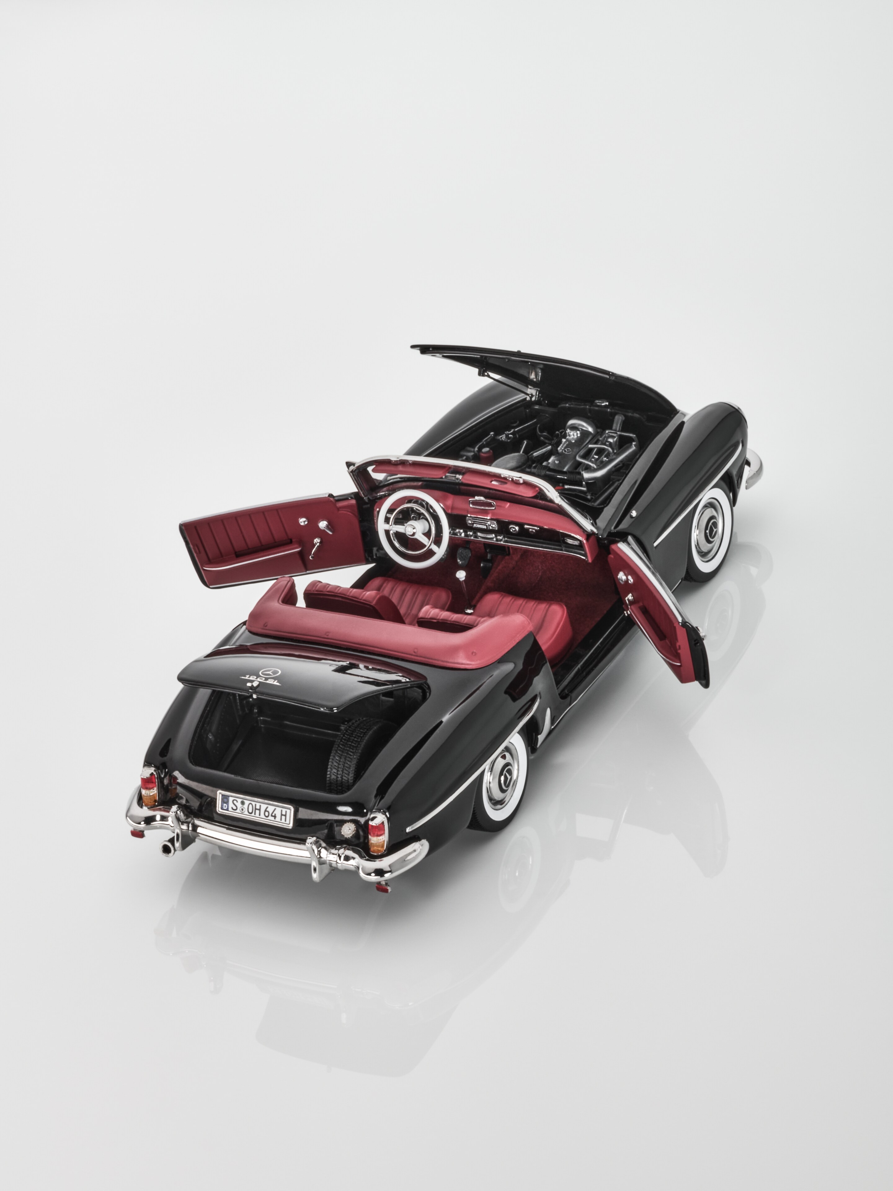 190 SL Roadster W 121 (1954-1963) - colore nero, Norev, 1:18