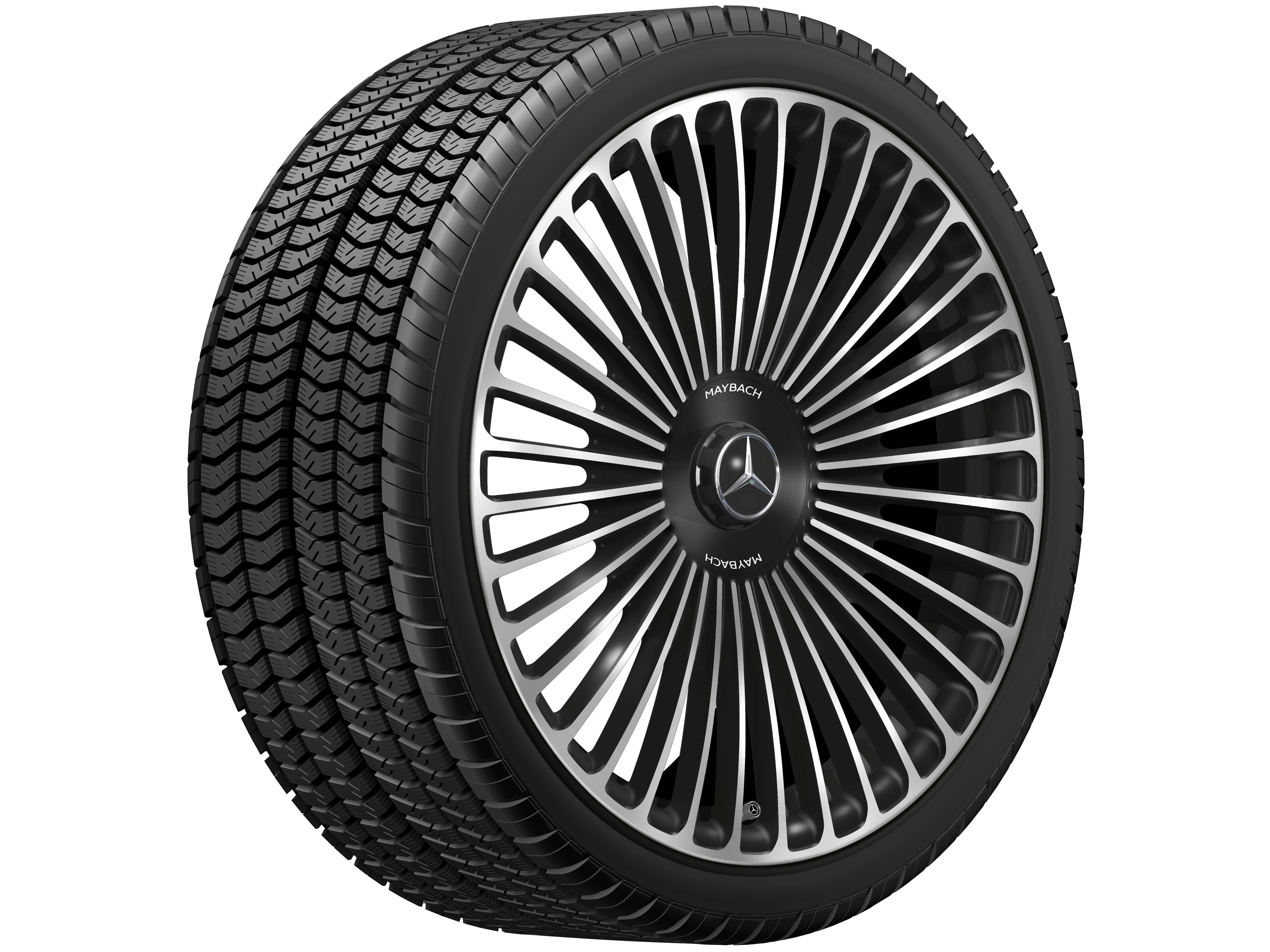 AMG Schmiederad im Vielspeichen-Design, 53,3 cm (21 Zoll) - 9,5 J x 21 ET 56,1, schwarz, glanzgedreht